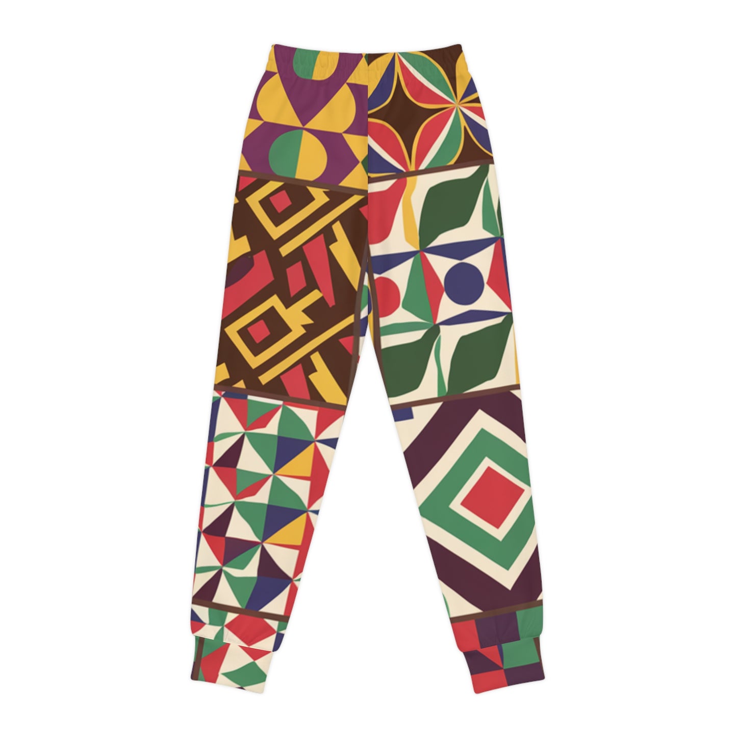 Unisex Youth Joggers - Geometric Pathways Design