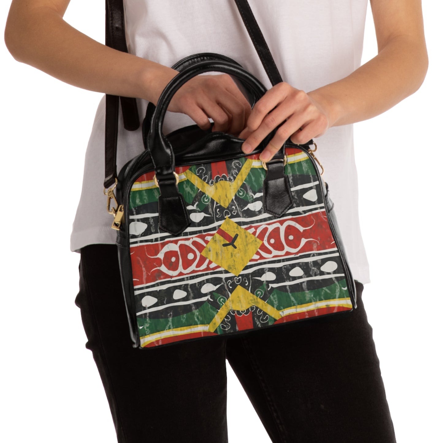 Shoulder Handbag - Luminous Crossroads Design