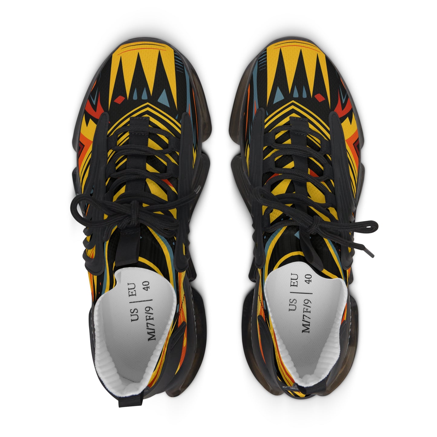 Women's Mesh Sneakers - Afro Abstract Design