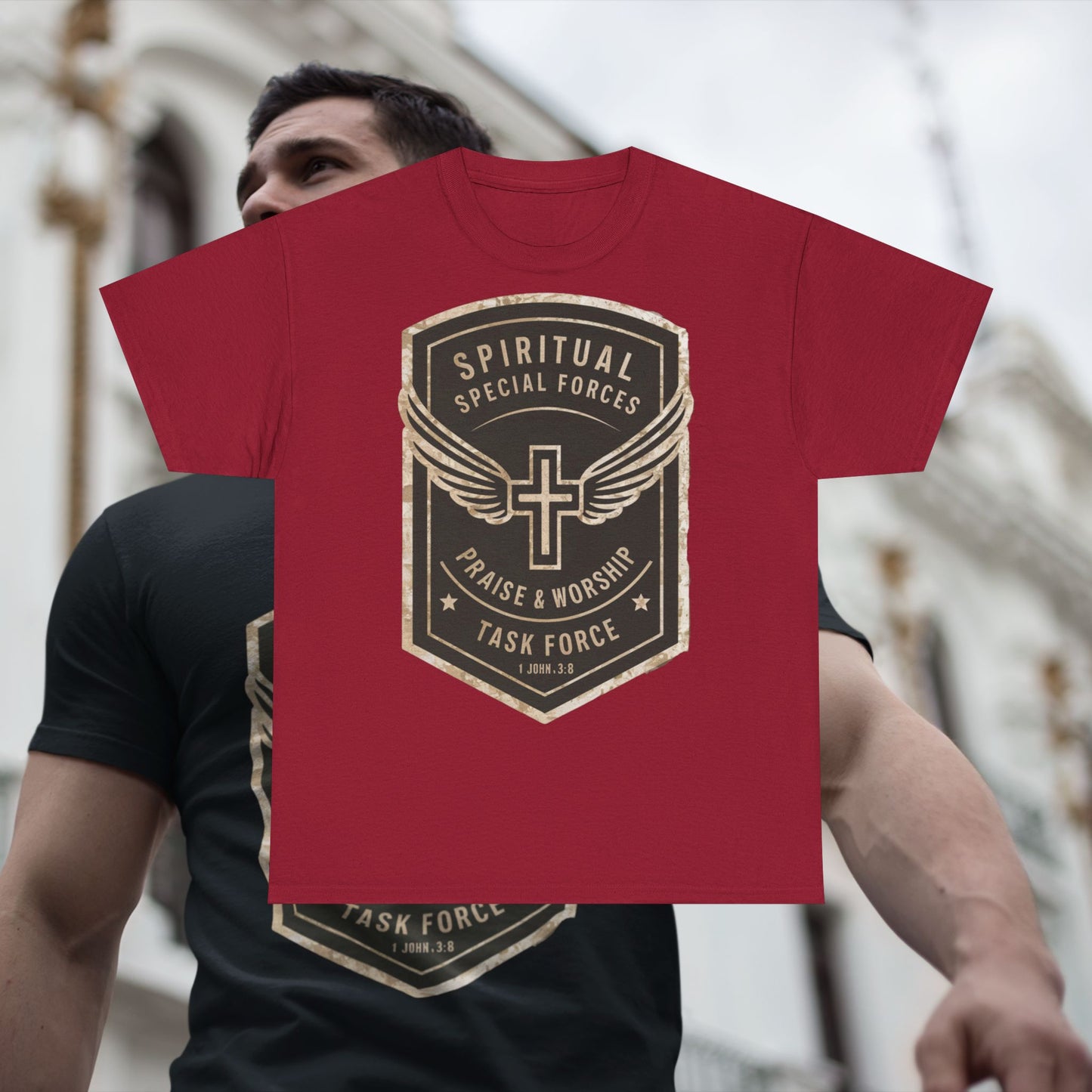 Unisex Heavy Cotton T-shirt - Spiritual Wars Praise & Worship