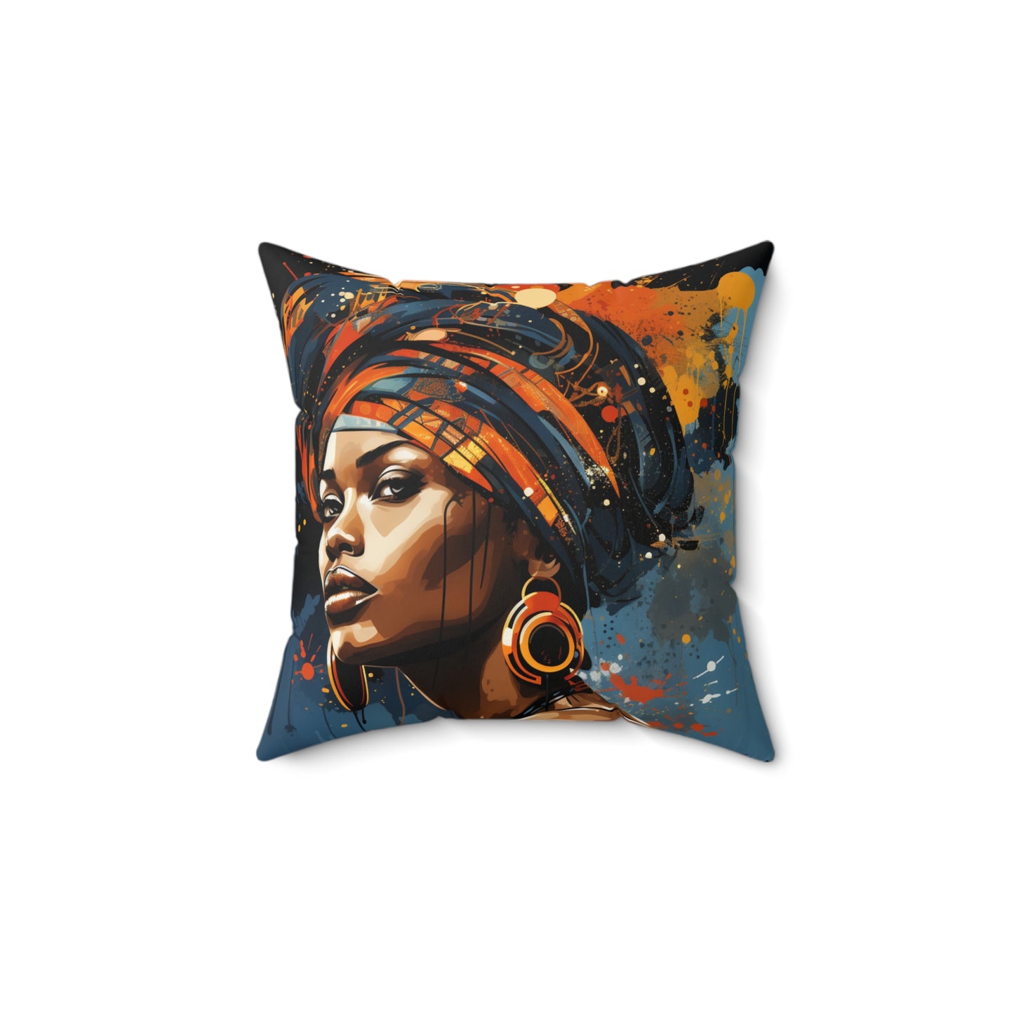 Spun Polyester Square Pillow - Daughters of Africa 1 Design