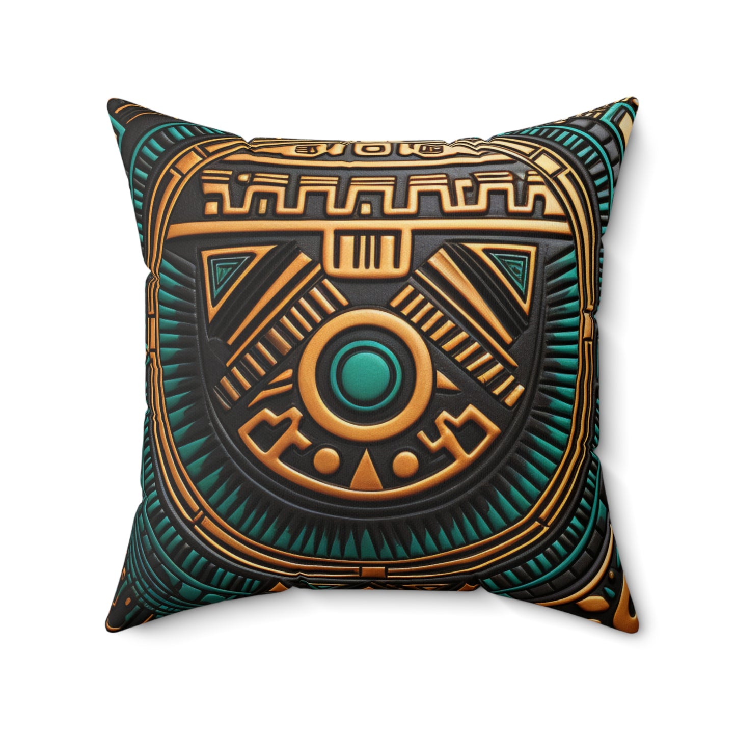 Spun Polyester Square Pillow - Naija Crest Design