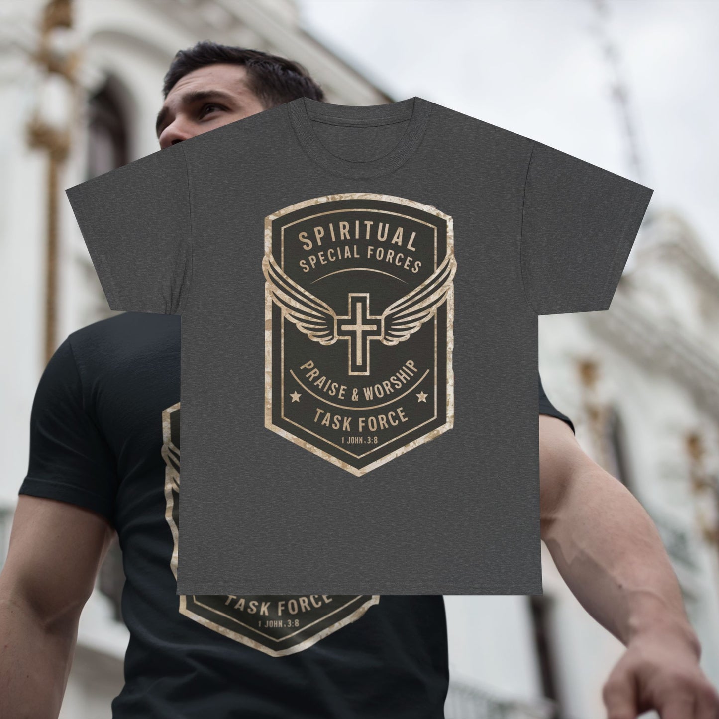 Unisex Heavy Cotton T-shirt - Spiritual Wars Praise & Worship