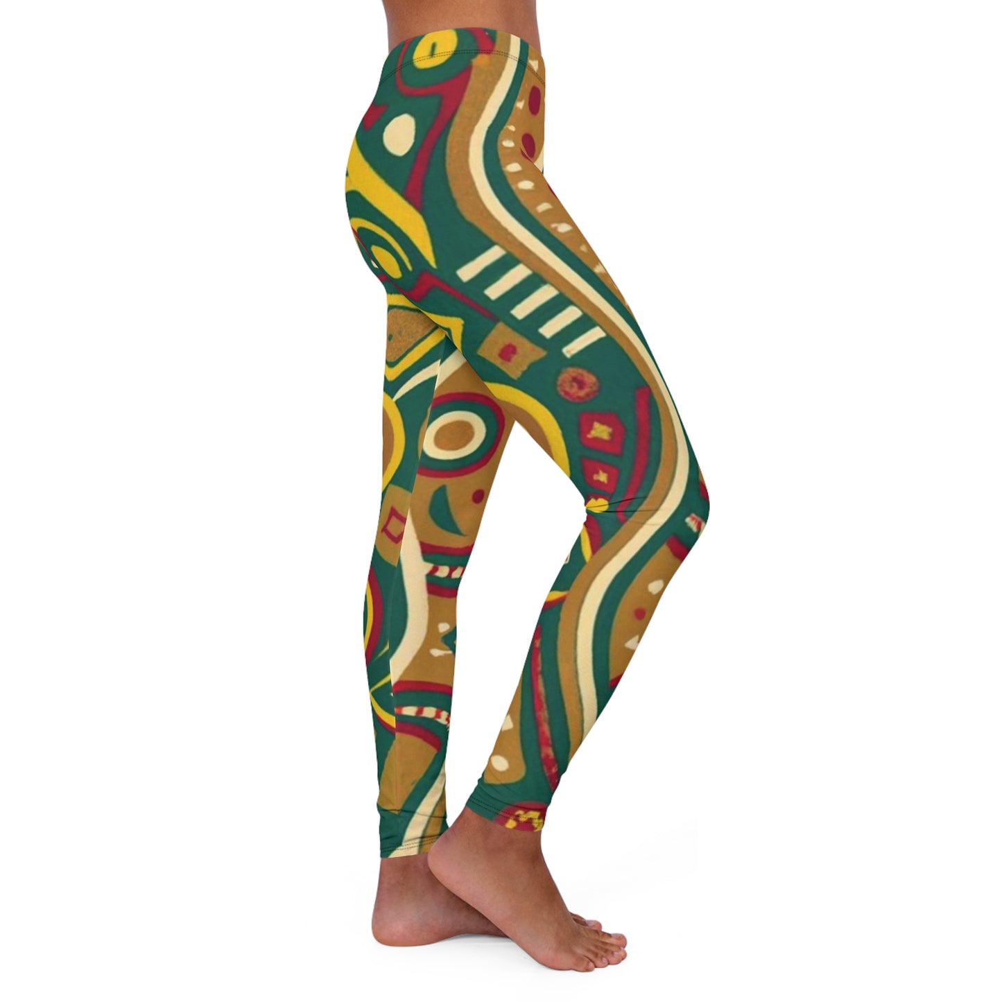 Women's Spandex Leggings - Ngorongoro Blessing Design