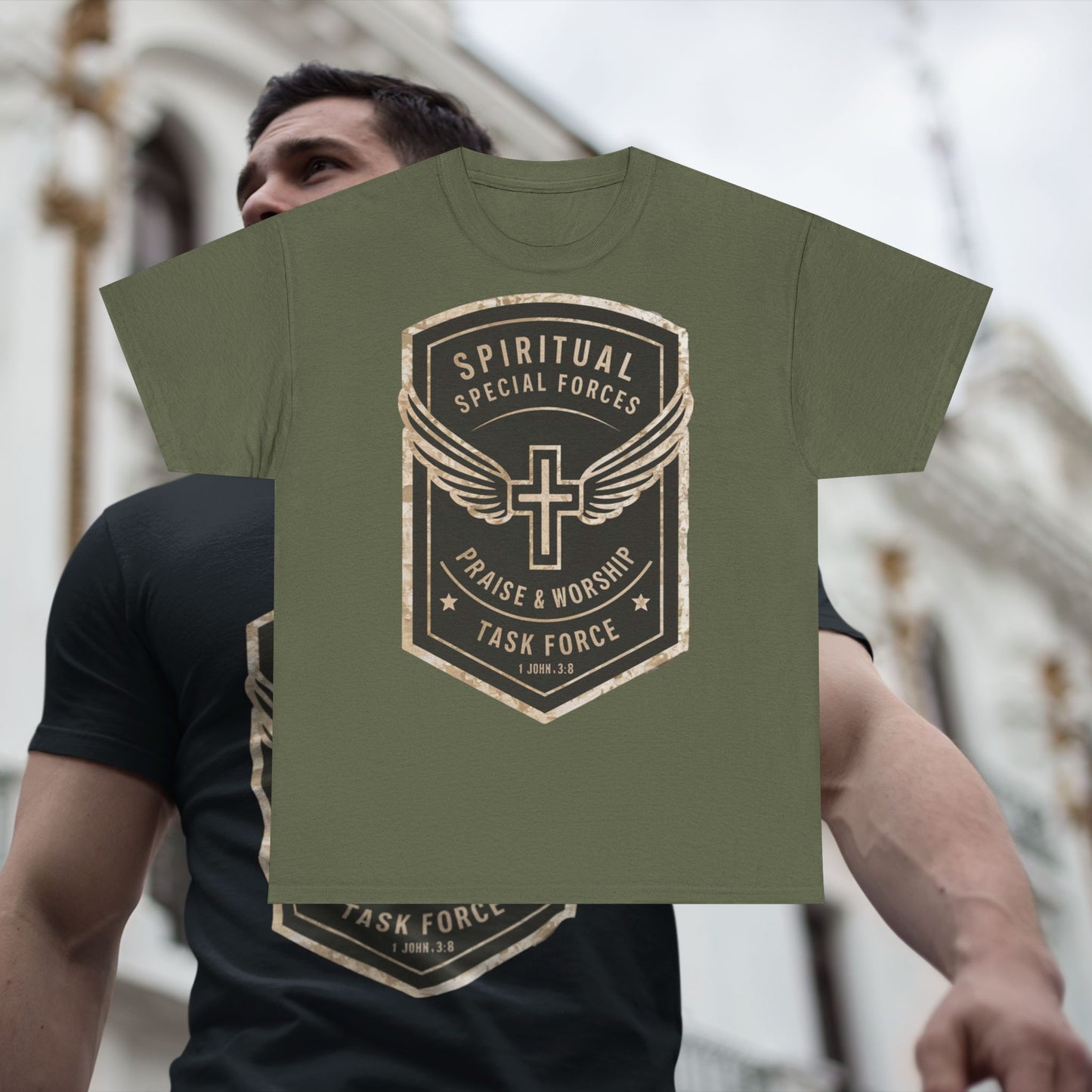 Unisex Heavy Cotton T-shirt - Spiritual Wars Praise & Worship