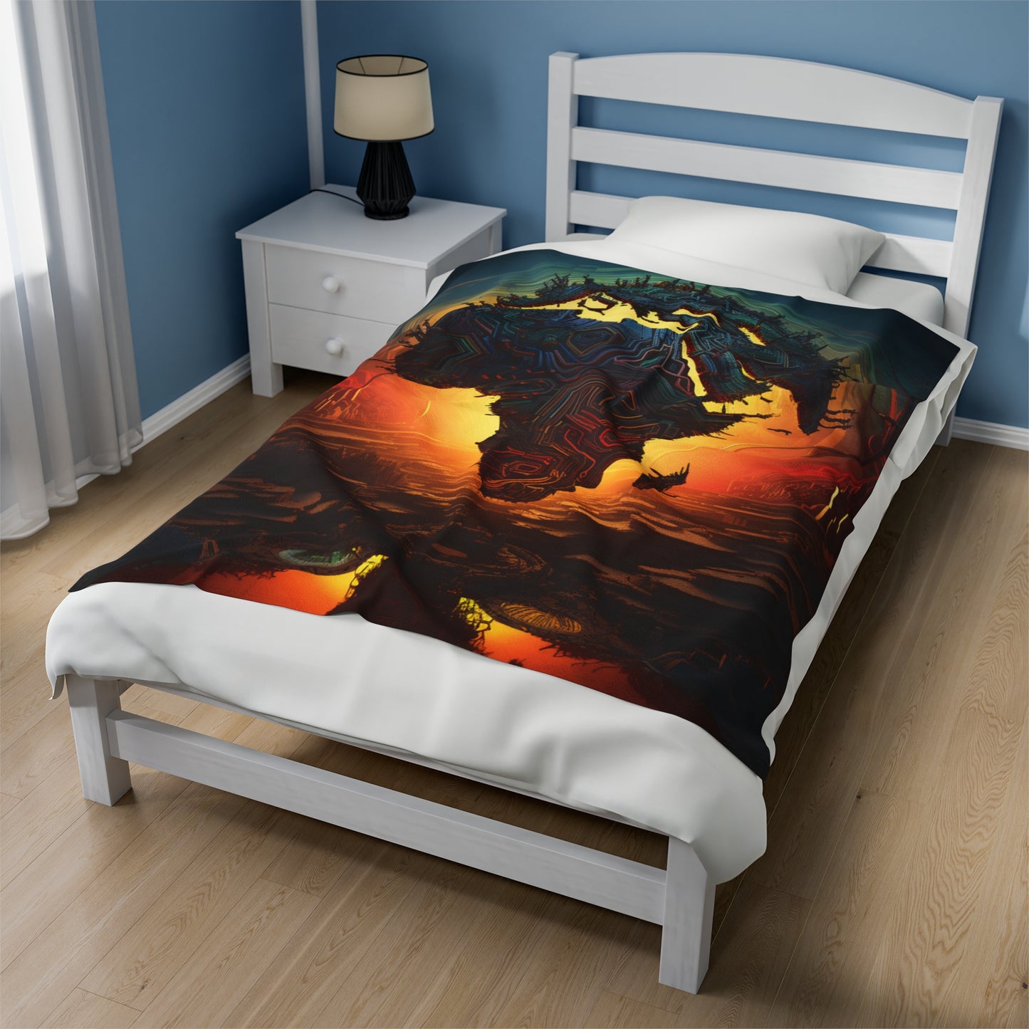 Velveteen Plush Blanket - Afro Matrix Design
