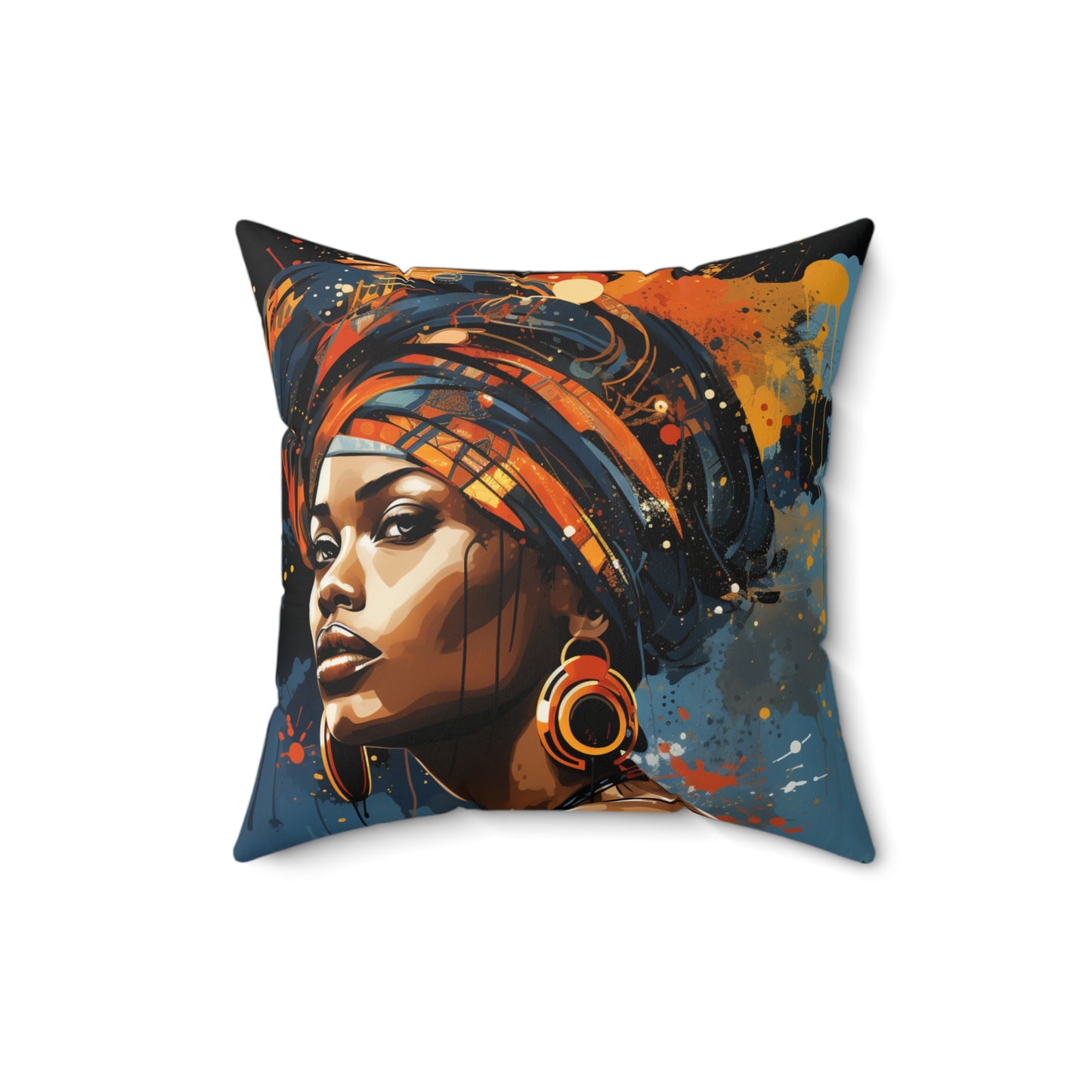 Spun Polyester Square Pillow - Daughters of Africa 1 Design