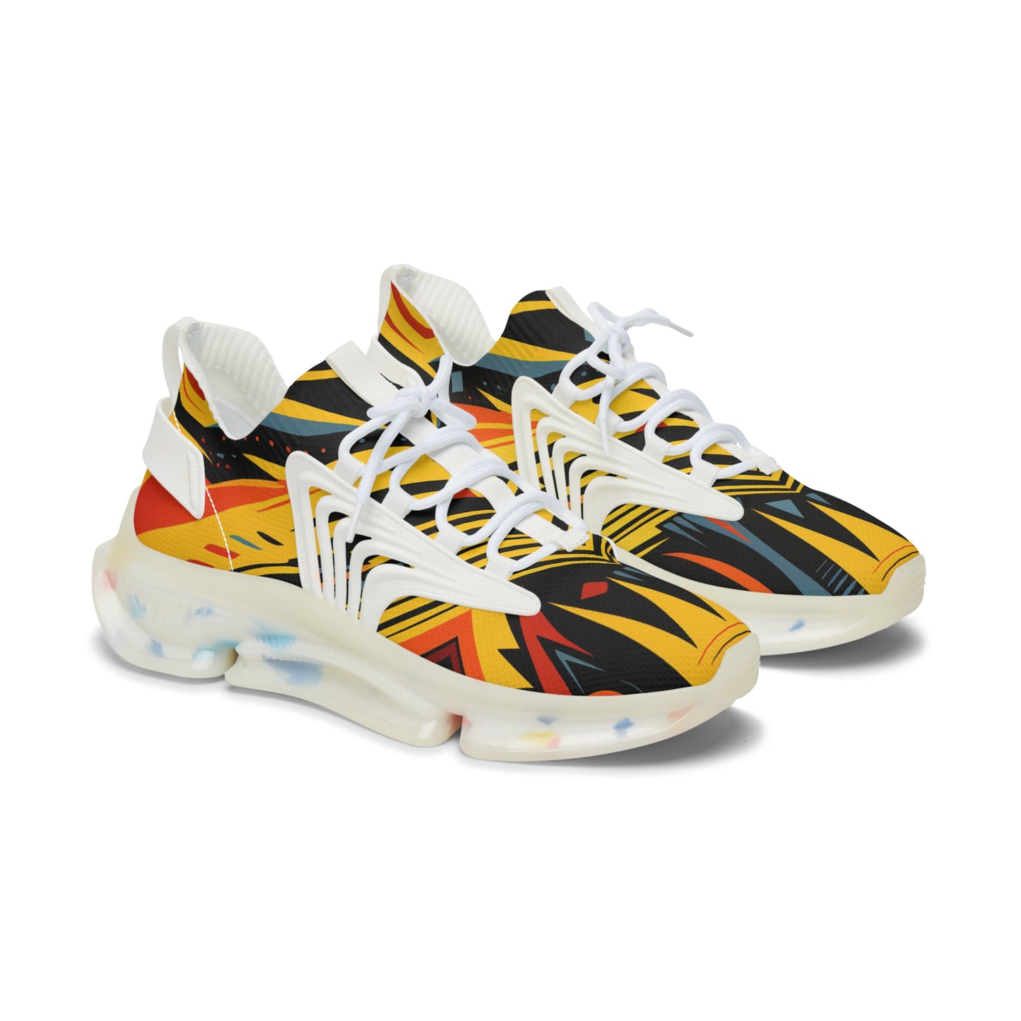 Women's Mesh Sneakers - Afro Abstract Design