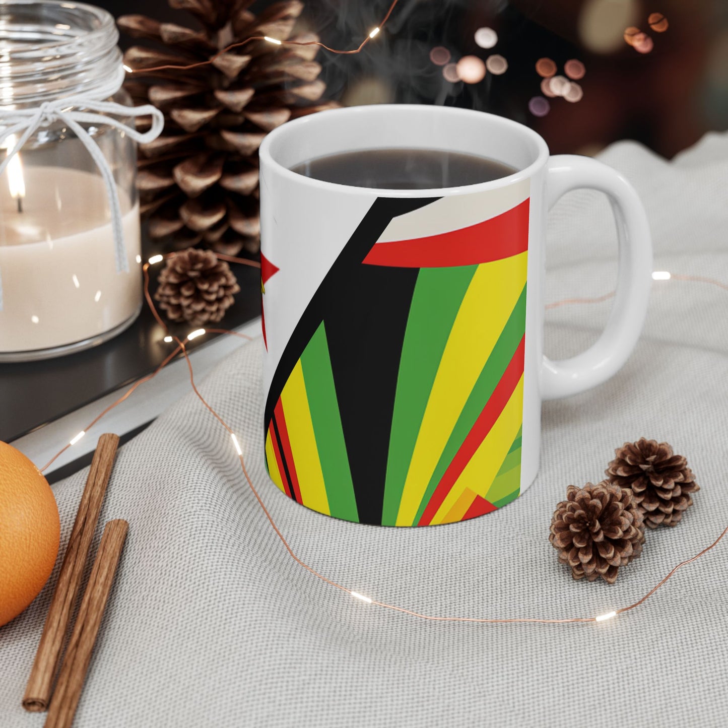 Ceramic Mug 11oz - Zimbo Abstract Flag Design