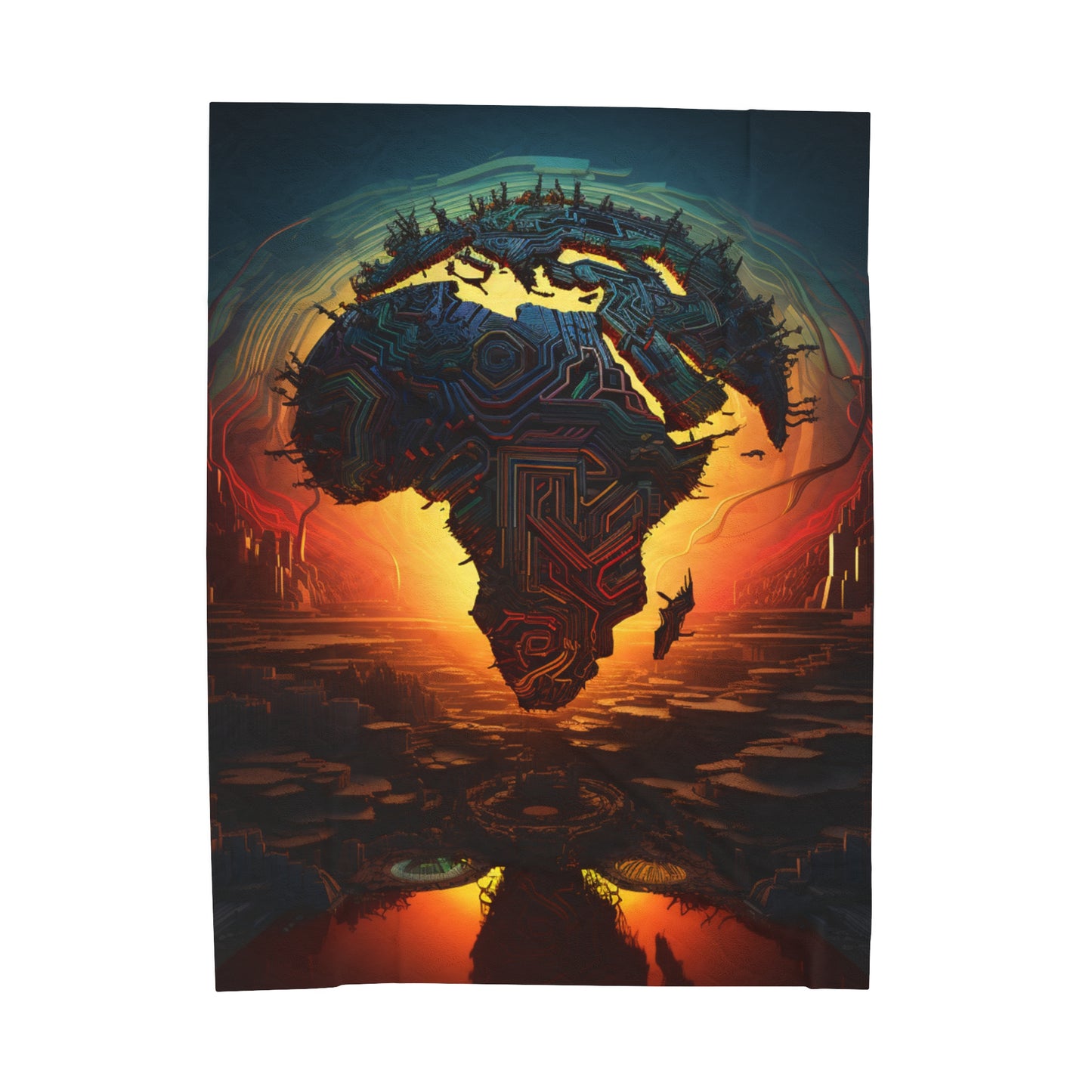Velveteen Plush Blanket - Afro Matrix Design
