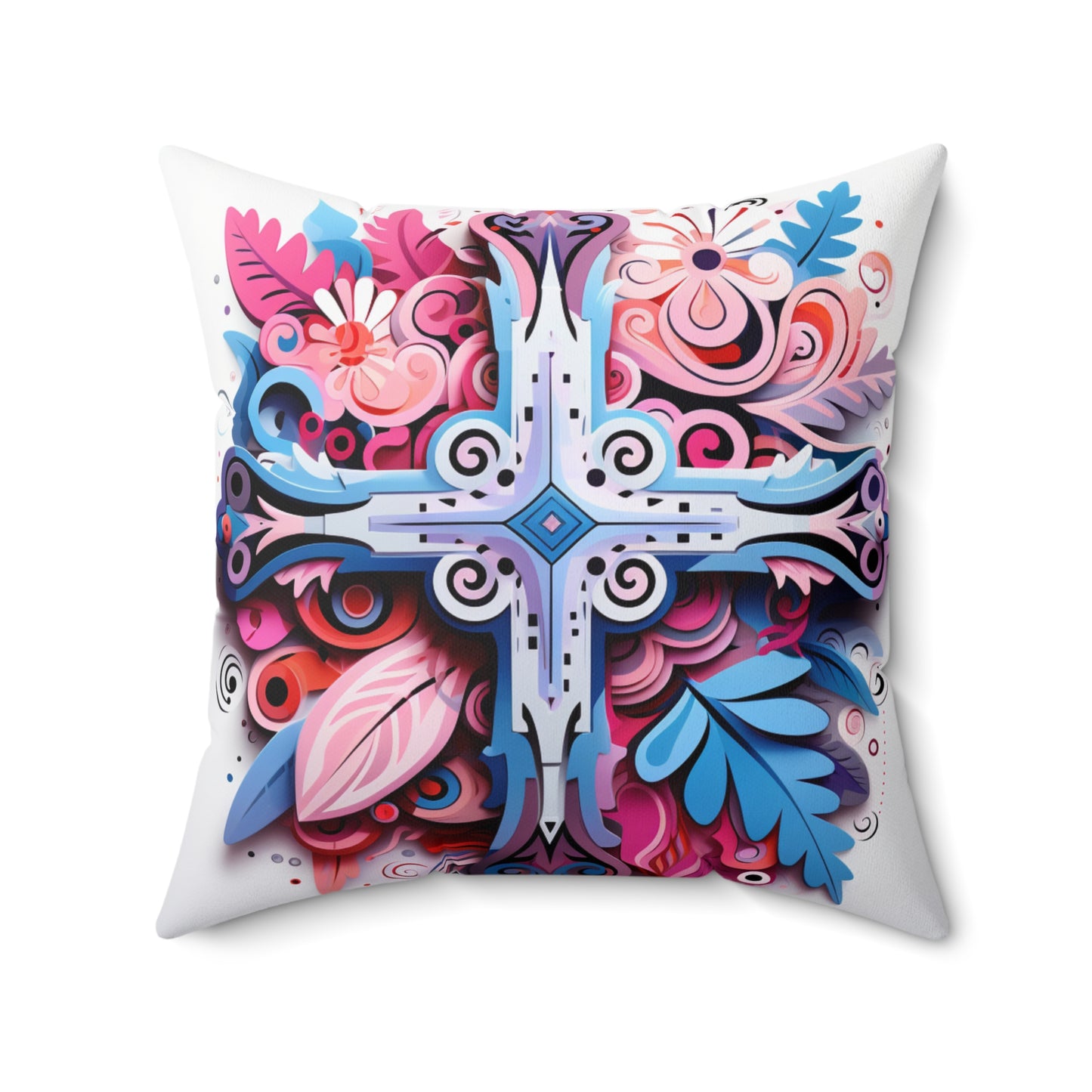 Spun Polyester Square Pillow - Hope Cross