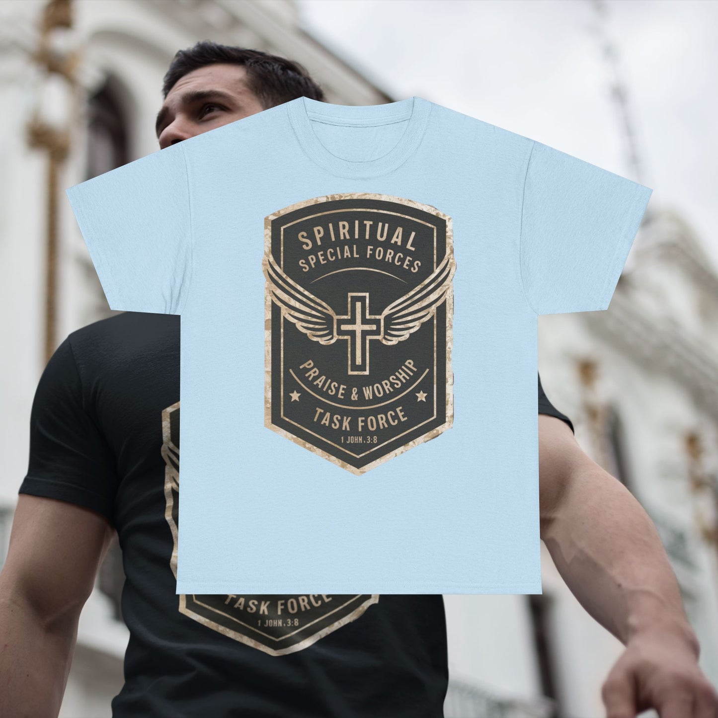 Unisex Heavy Cotton T-shirt - Spiritual Wars Praise & Worship