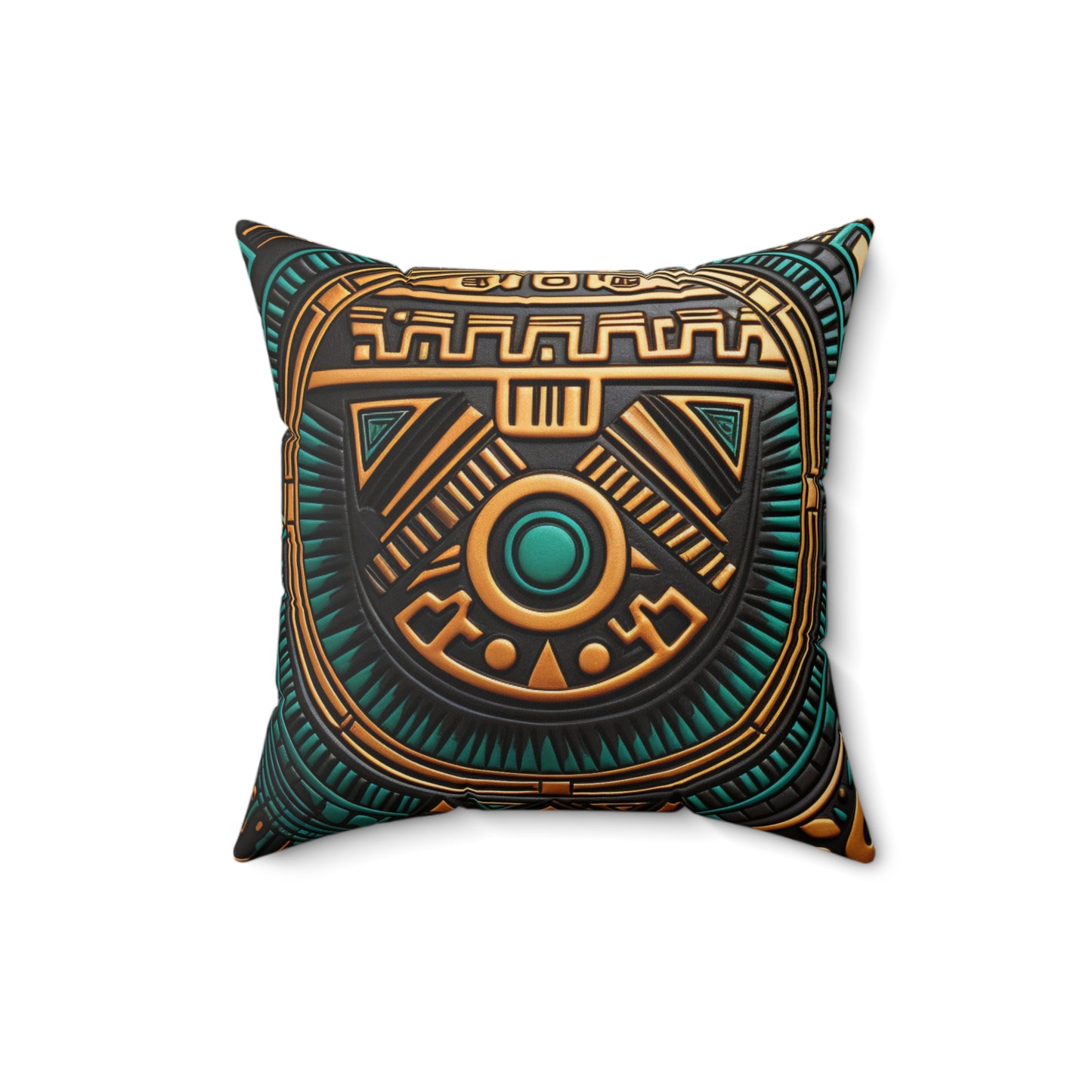 Spun Polyester Square Pillow - Naija Crest Design