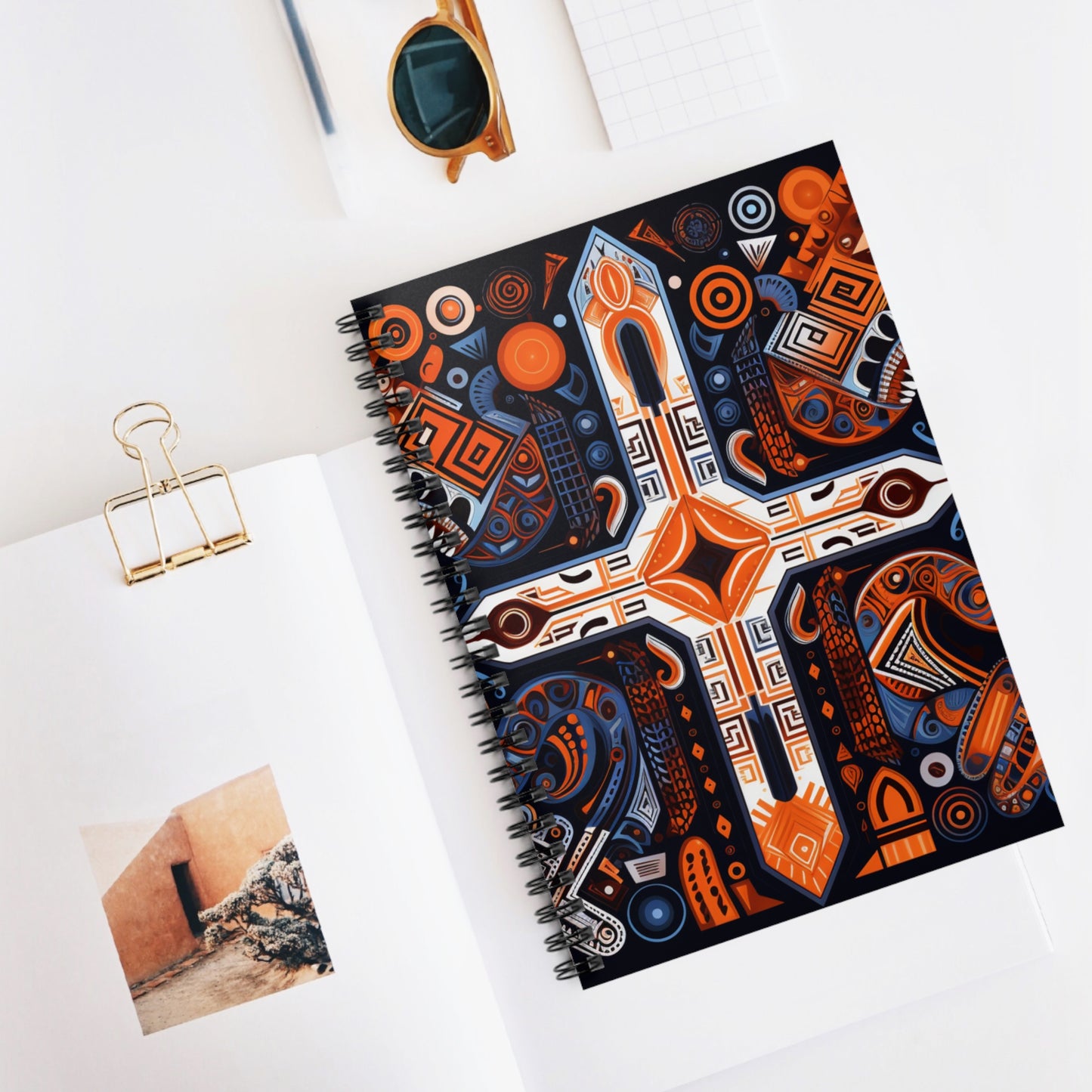 Spiral Notebook - Ruled Line - Faith in Mosaic Design - Romans 8:28