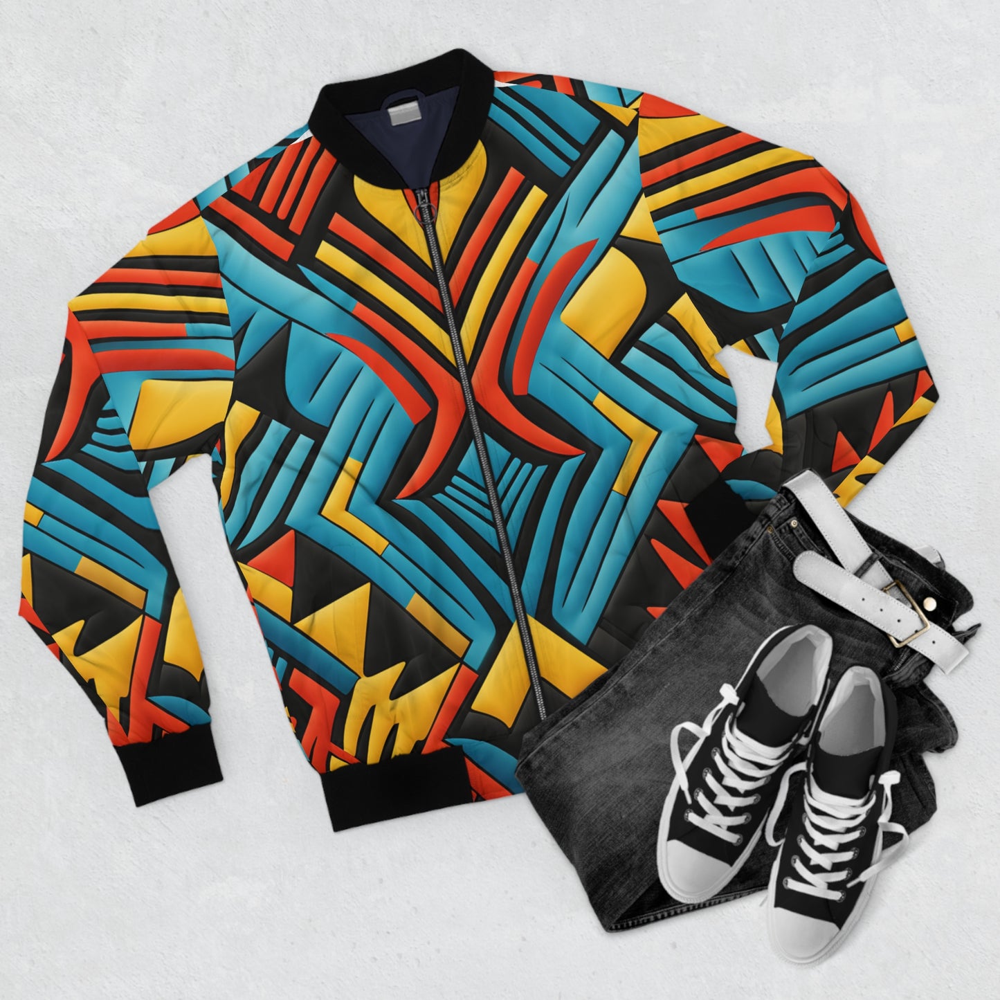 Men's Bomber Jacket - Eternal Flame Design