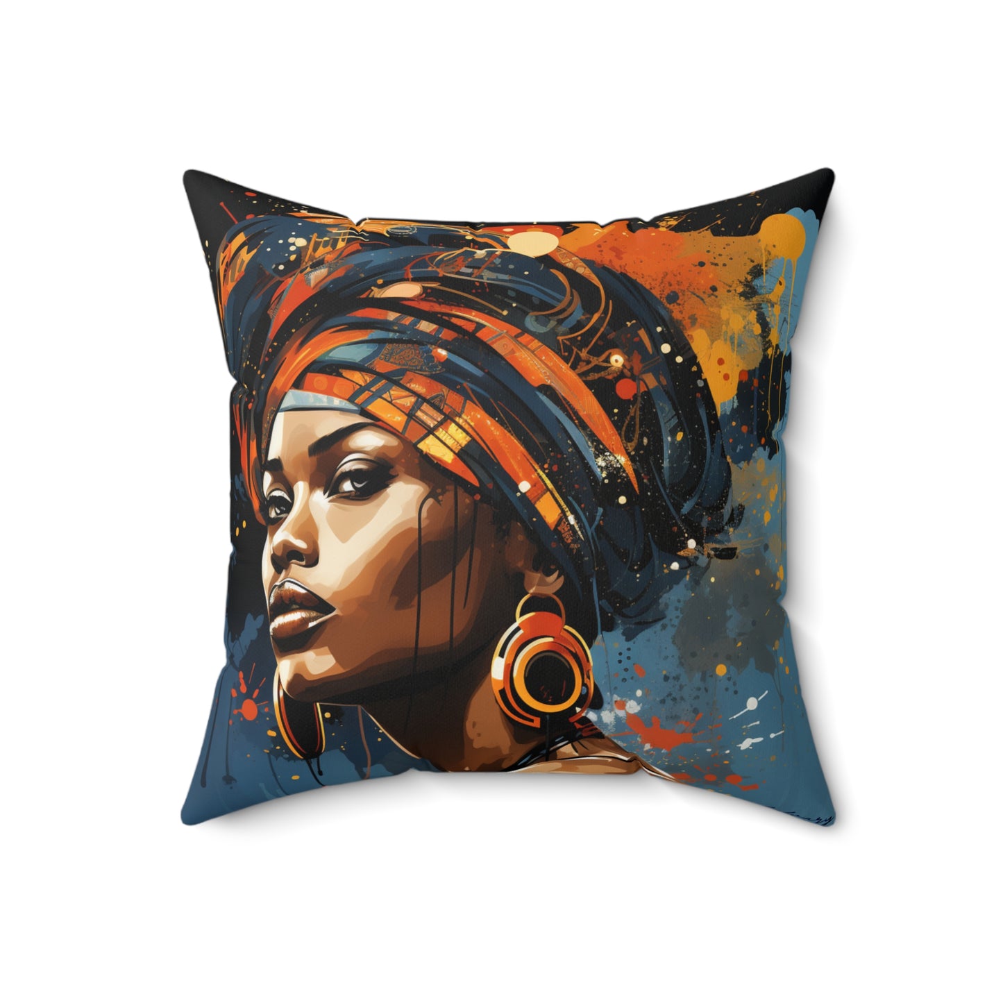 Spun Polyester Square Pillow - Daughters of Africa 1 Design
