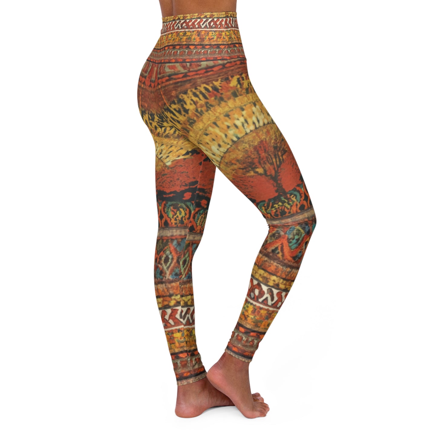 High Waisted Leggings - Sunburst of Hope Design