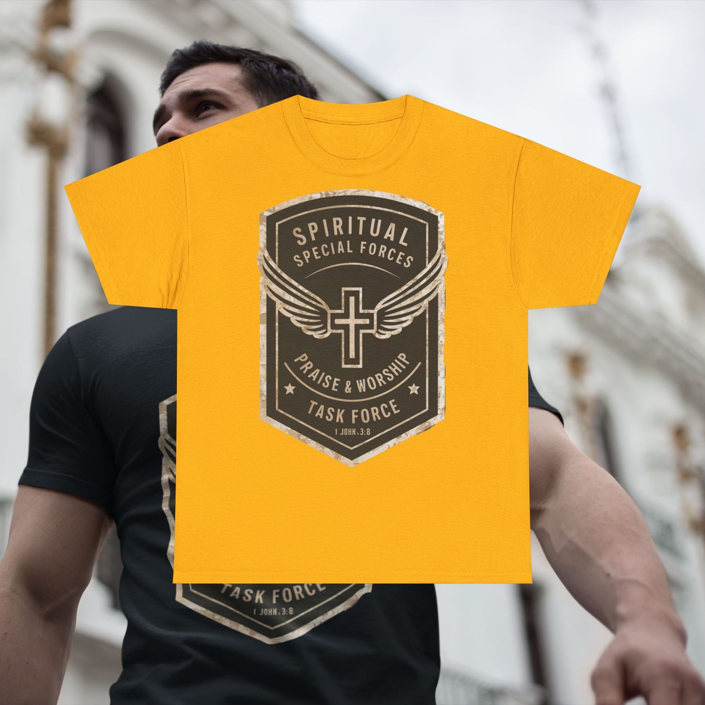 Unisex Heavy Cotton T-shirt - Spiritual Wars Praise & Worship