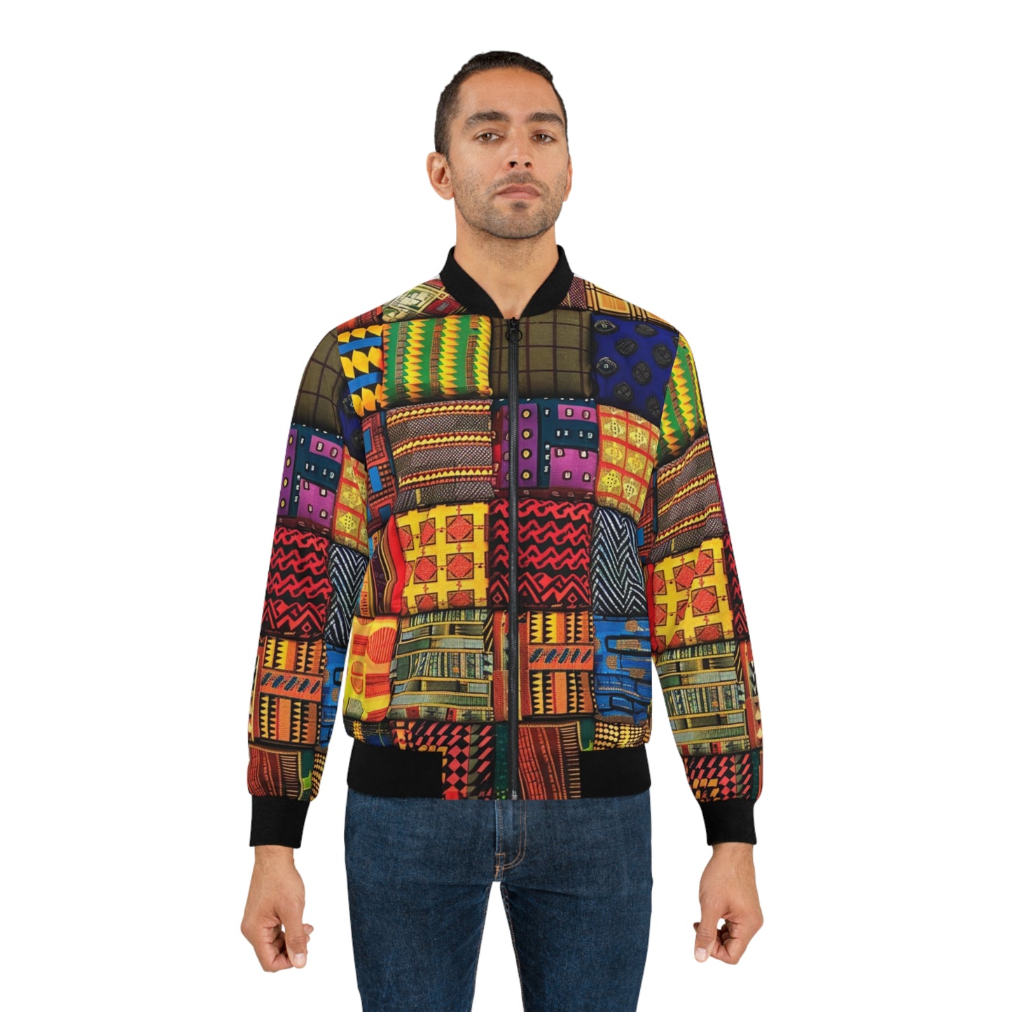 Men's Bomber Jacket - Unity in Colors Design