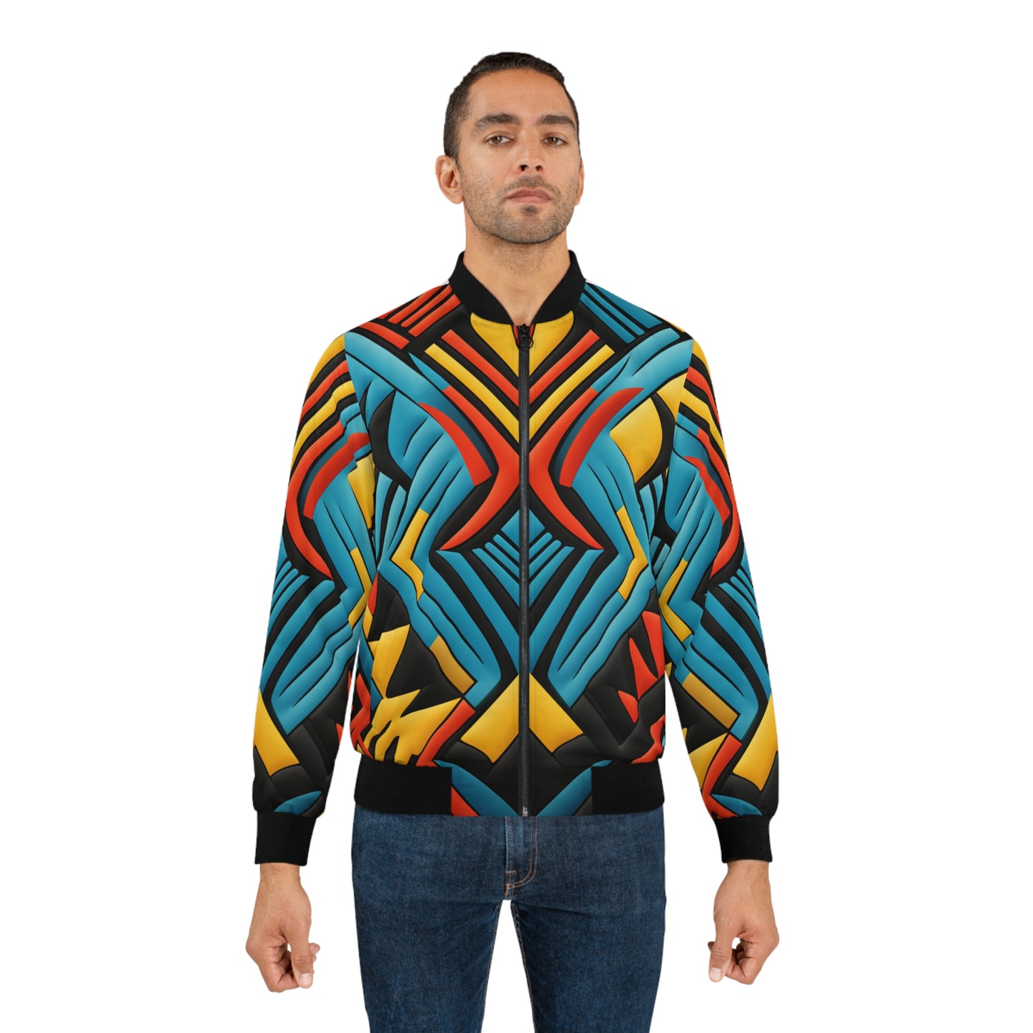 Men's Bomber Jacket - Eternal Flame Design