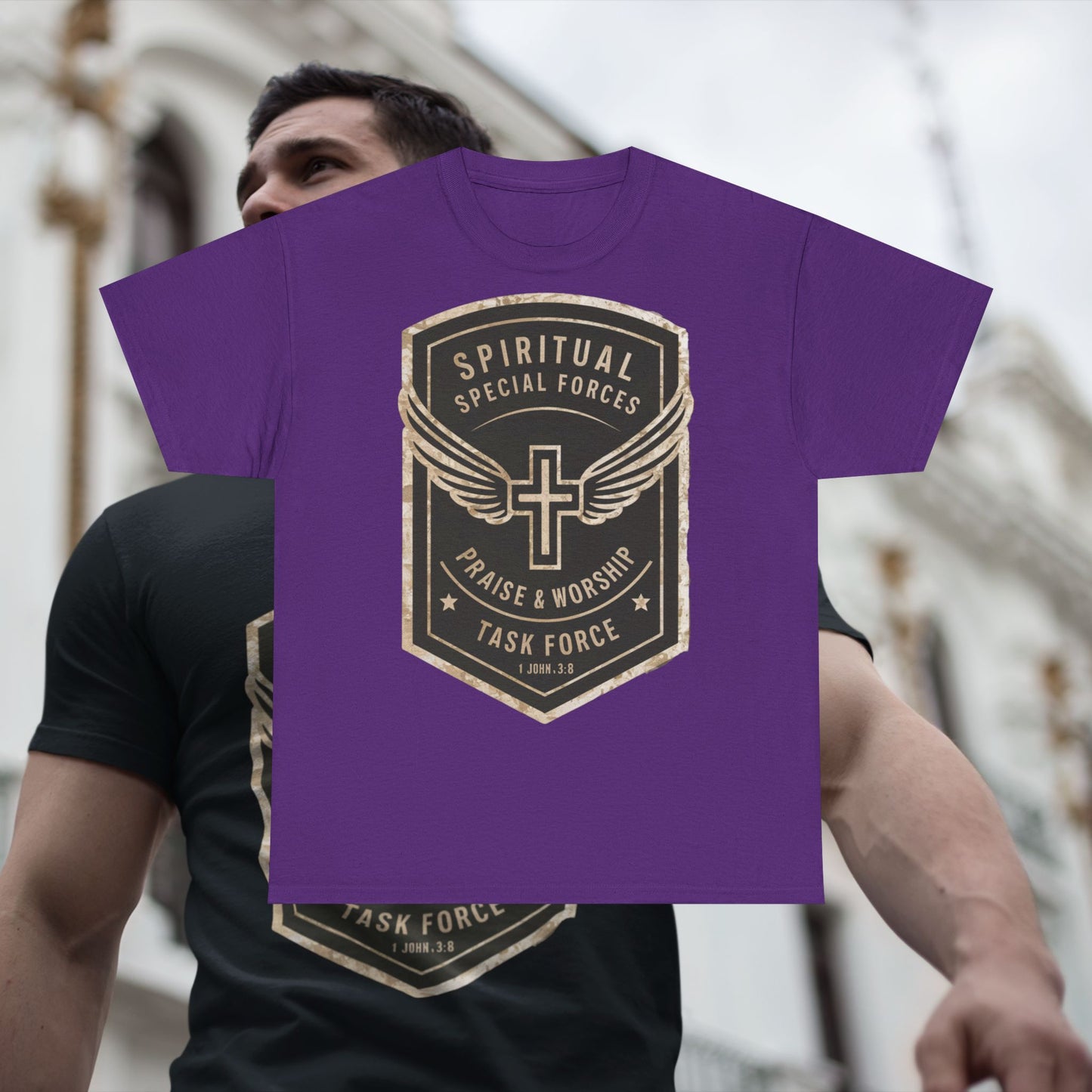Unisex Heavy Cotton T-shirt - Spiritual Wars Praise & Worship