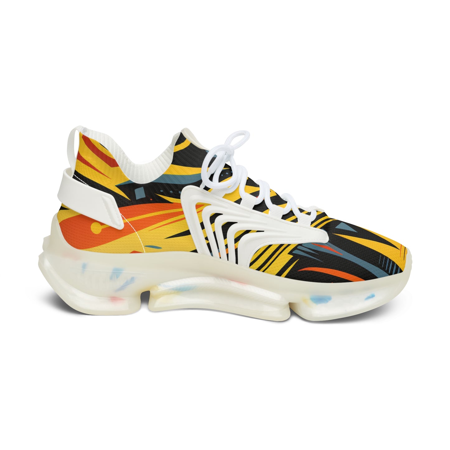 Women's Mesh Sneakers - Afro Abstract Design