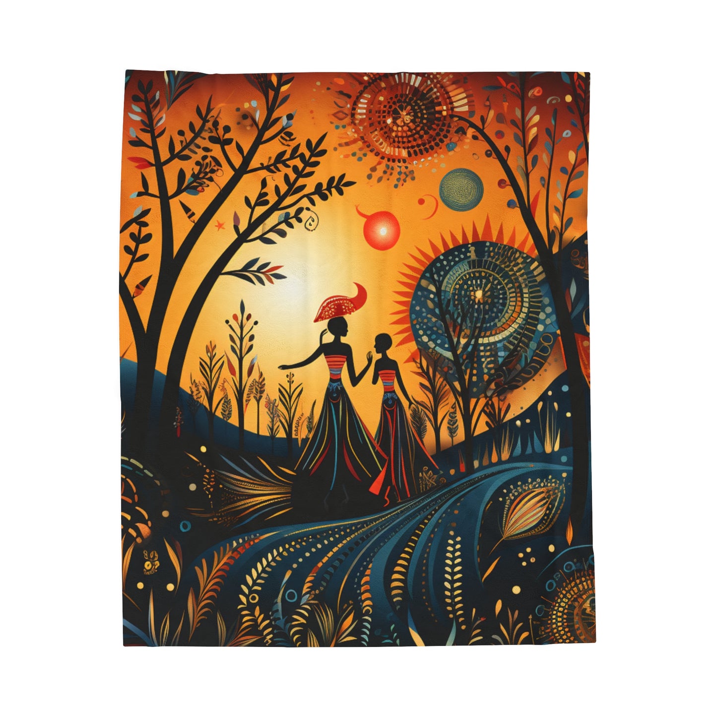 Velveteen Plush Blanket - Morning Glory Design