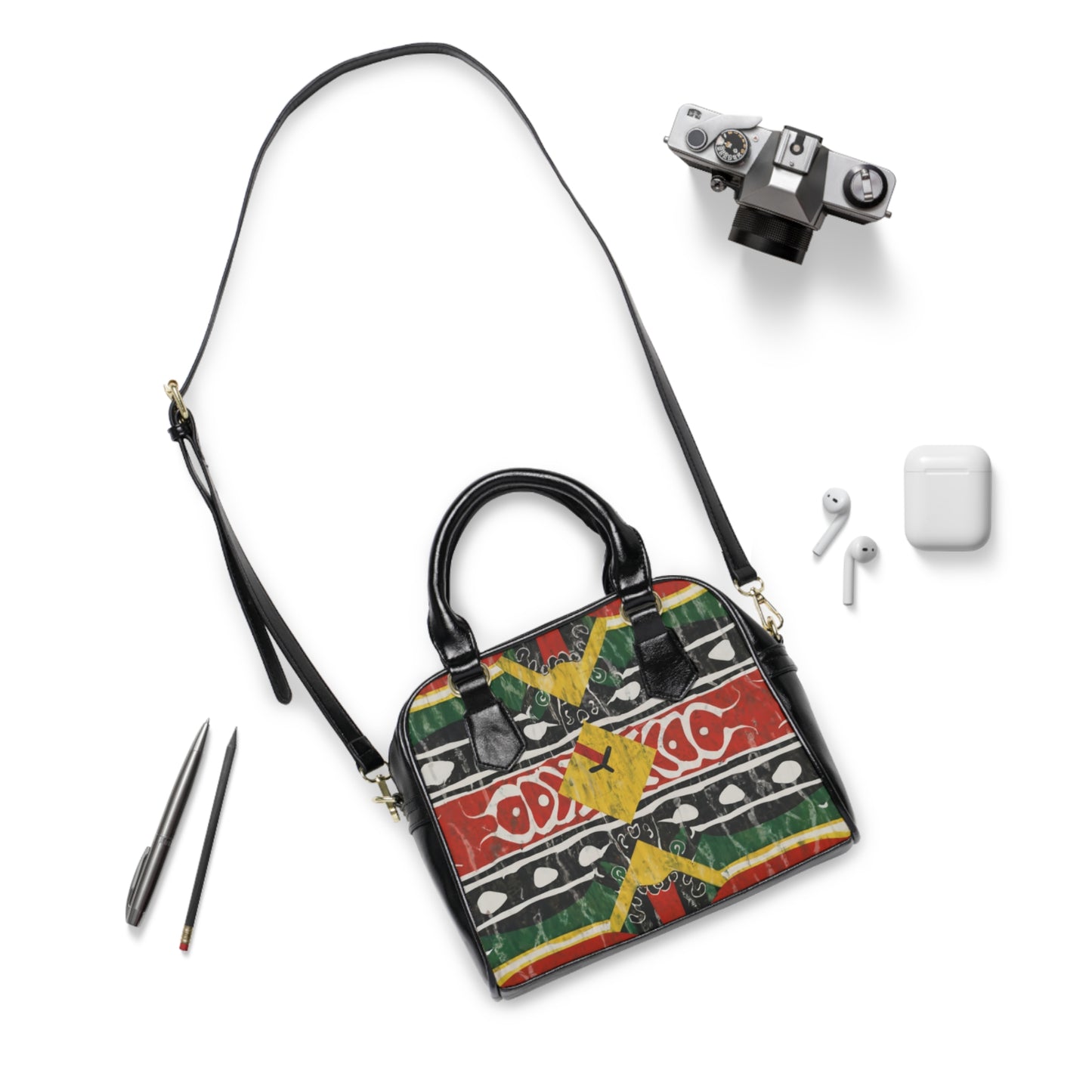 Shoulder Handbag - Luminous Crossroads Design