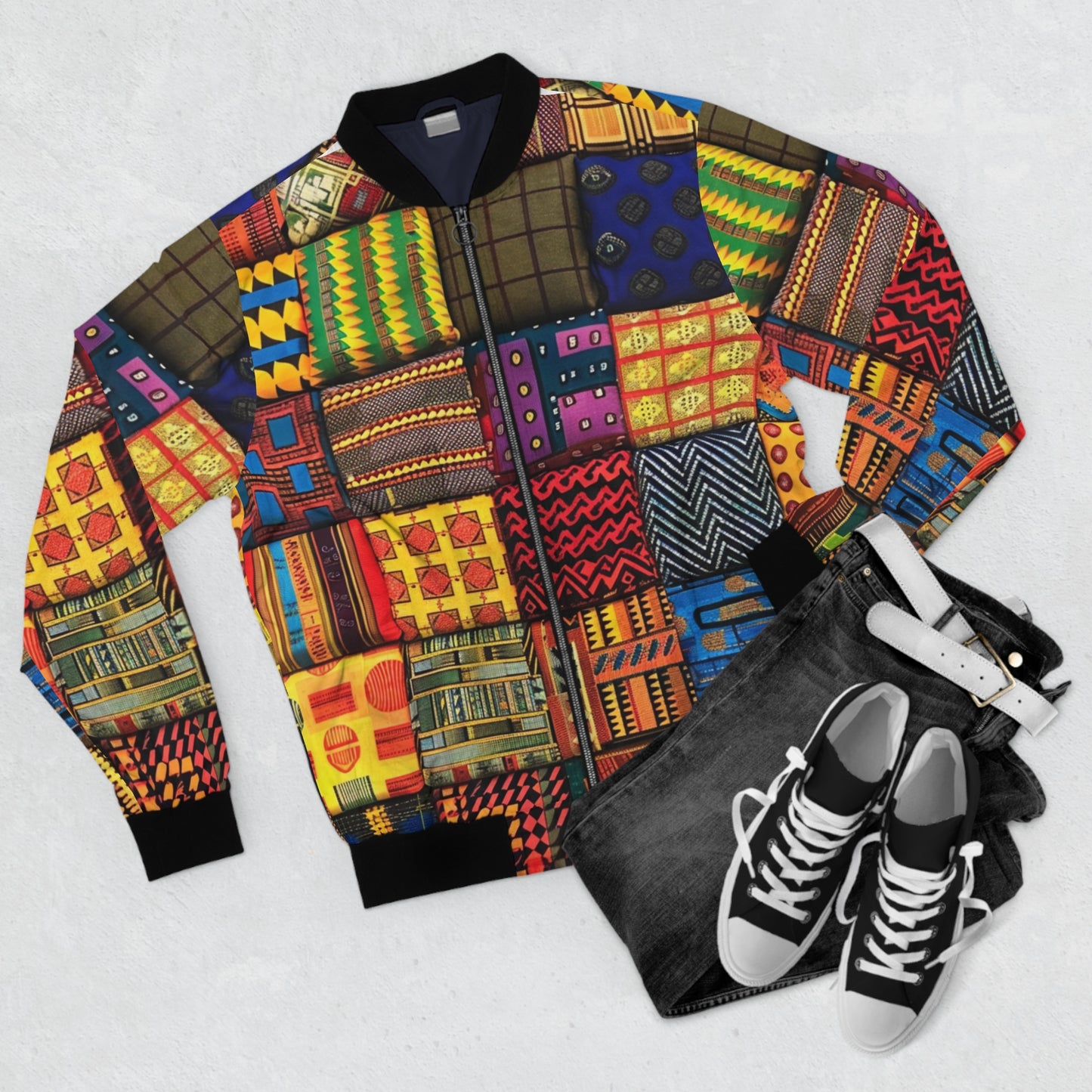 Men's Bomber Jacket - Unity in Colors Design