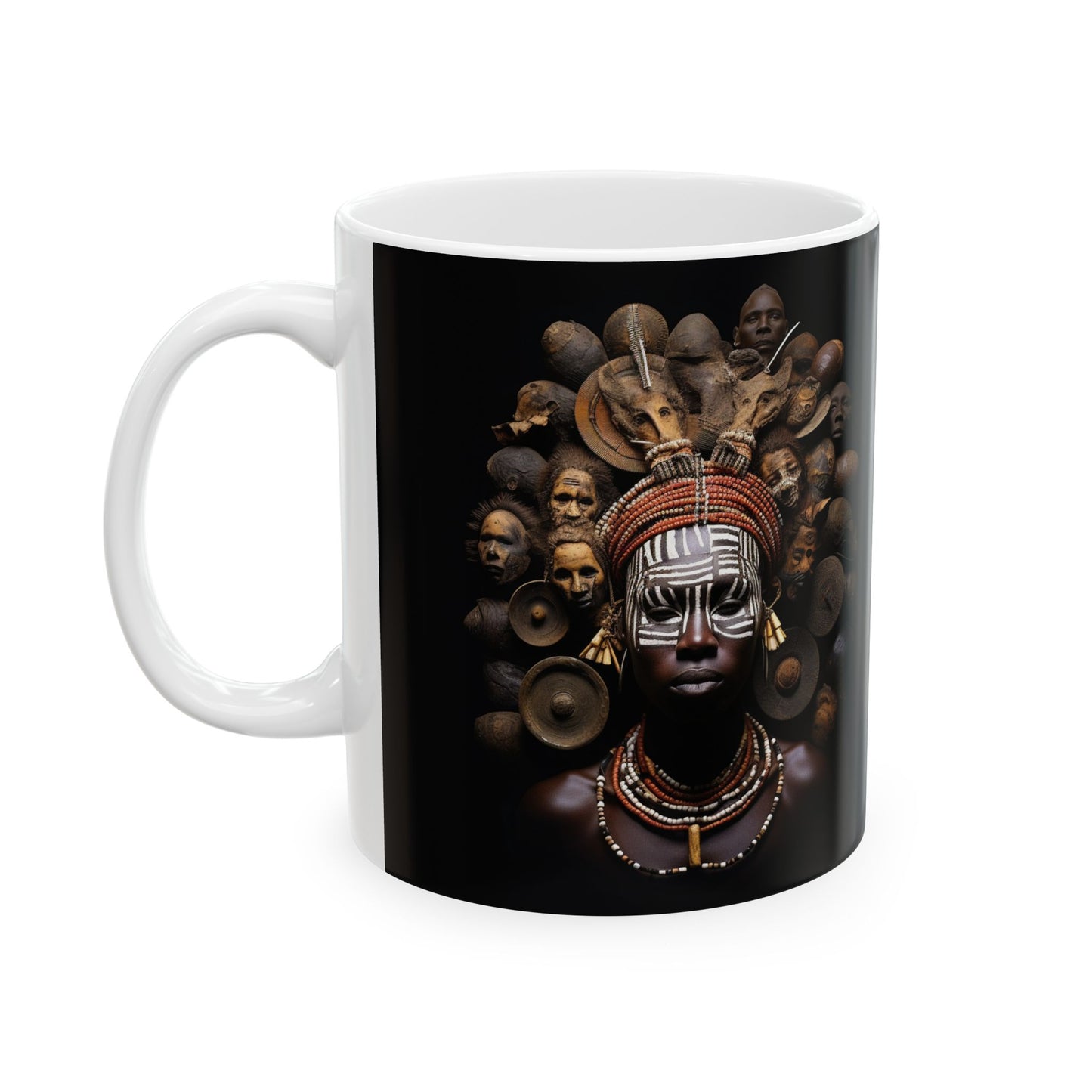 Ceramic Mug 11oz - Faces Of Africa Design