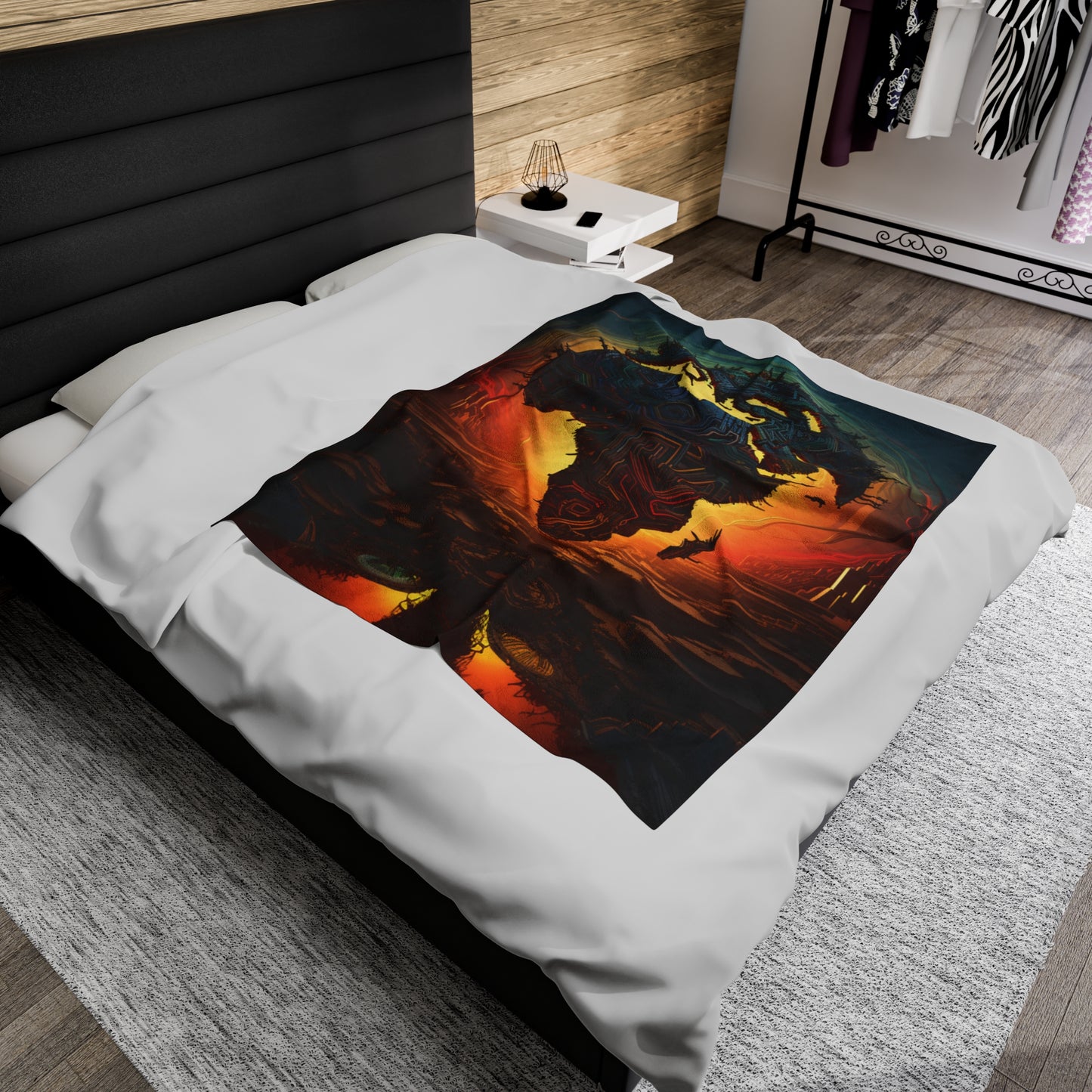 Velveteen Plush Blanket - Afro Matrix Design