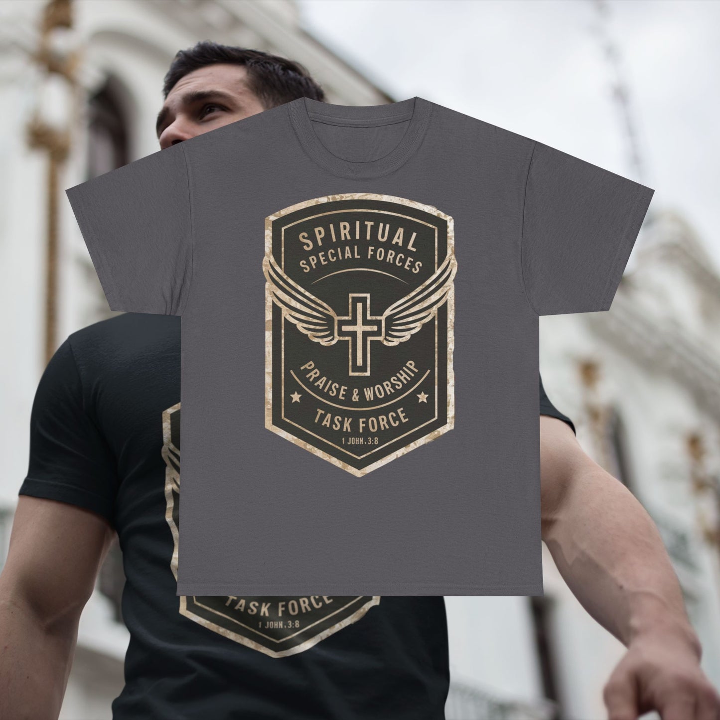 Unisex Heavy Cotton T-shirt - Spiritual Wars Praise & Worship