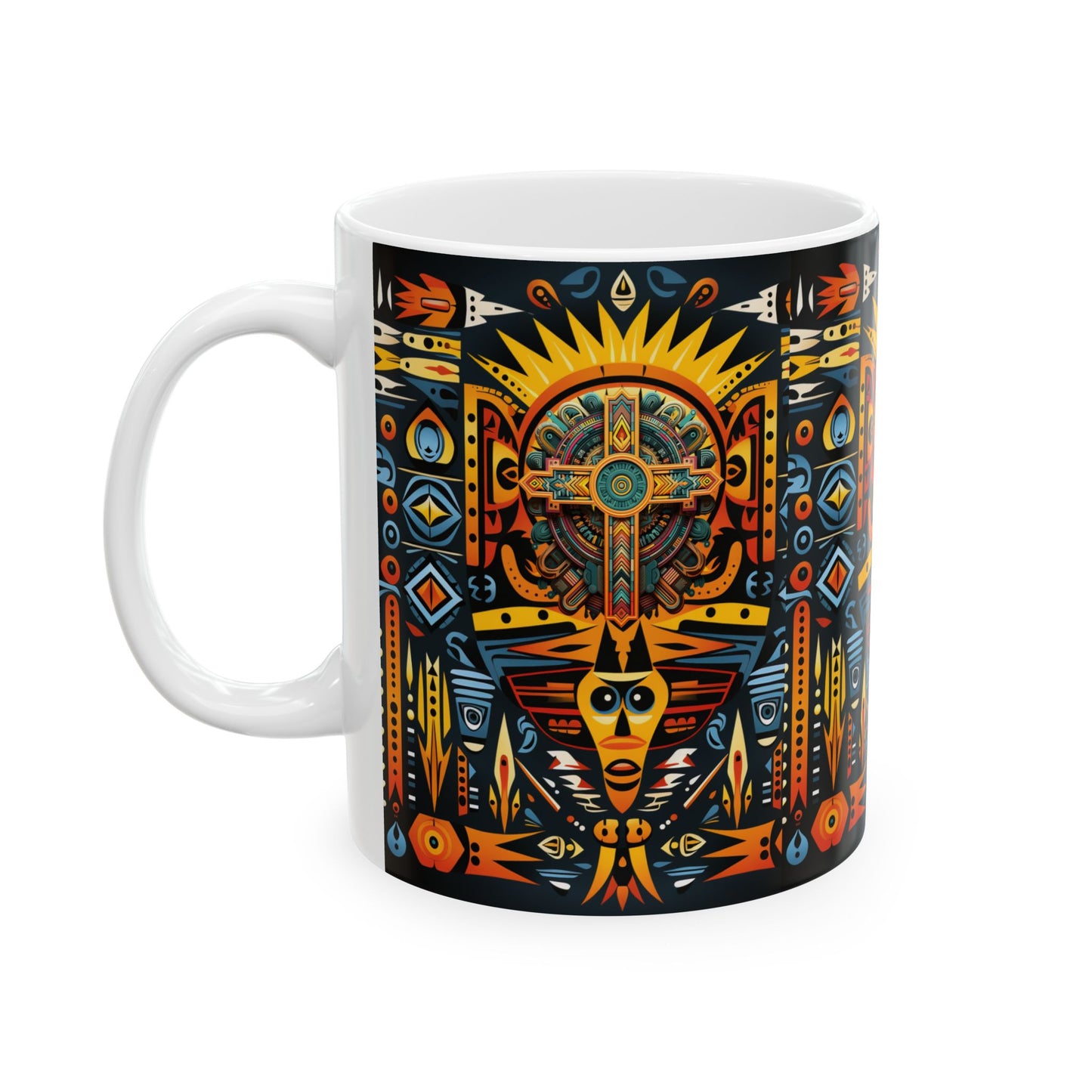 Ceramic Mug 11oz - Tribal Fusion Design
