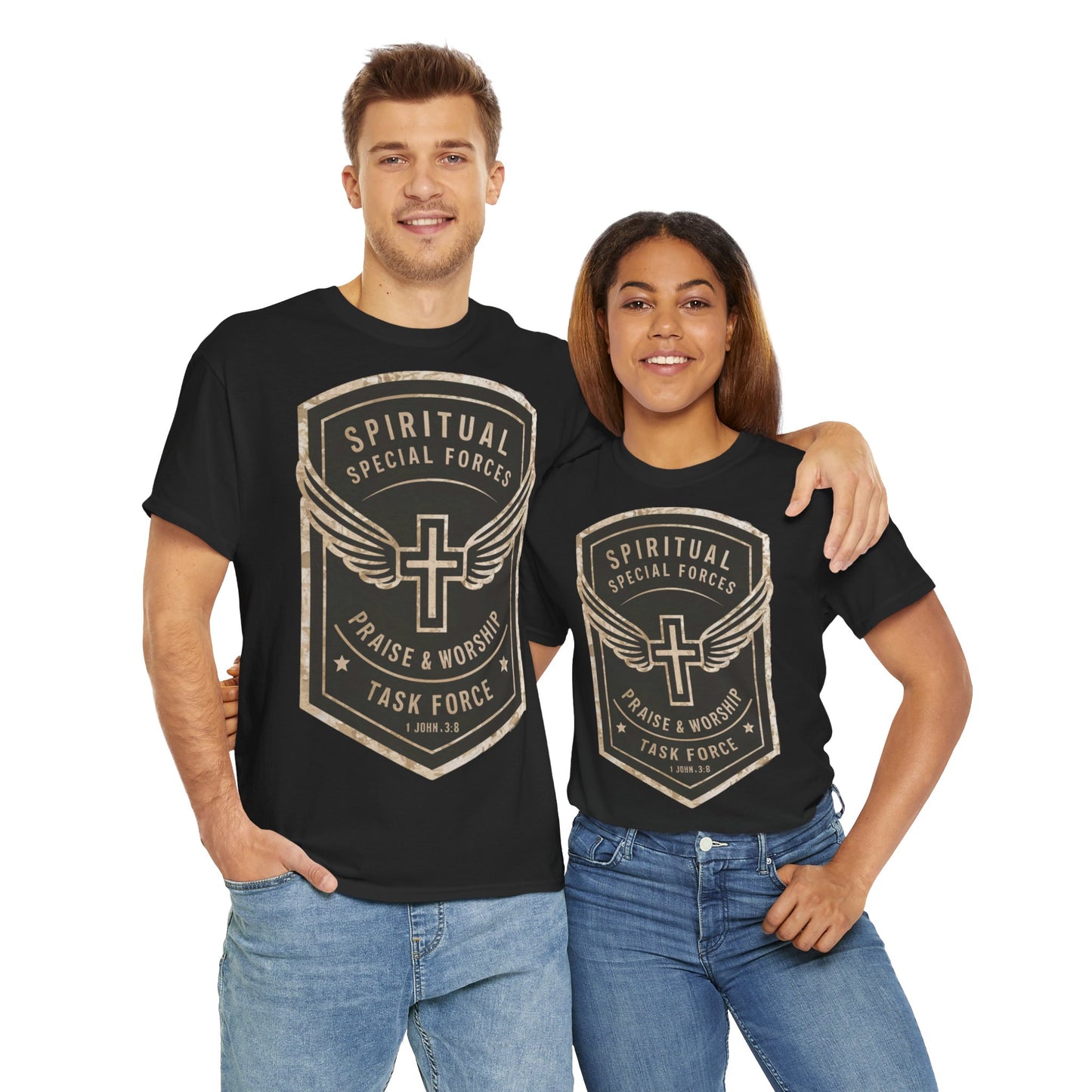Unisex Heavy Cotton T-shirt - Spiritual Wars Praise & Worship