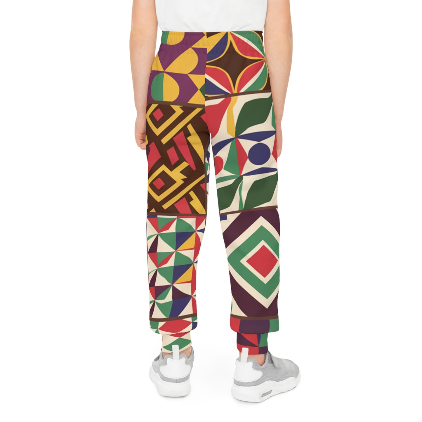 Unisex Youth Joggers - Geometric Pathways Design
