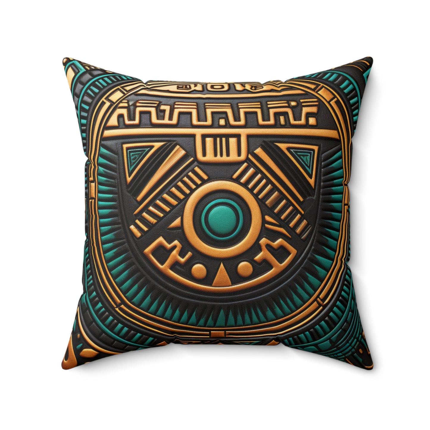Spun Polyester Square Pillow - Naija Crest Design