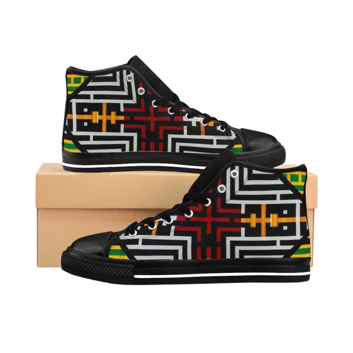Men's Classic Sneakers - Kente Unity Design