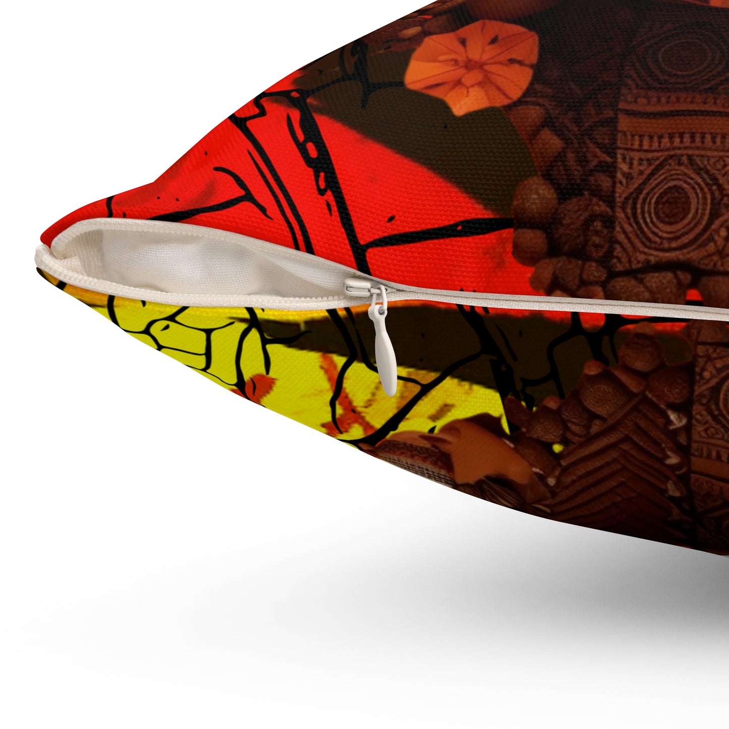 Spun Polyester Square Pillow - African Angel Design
