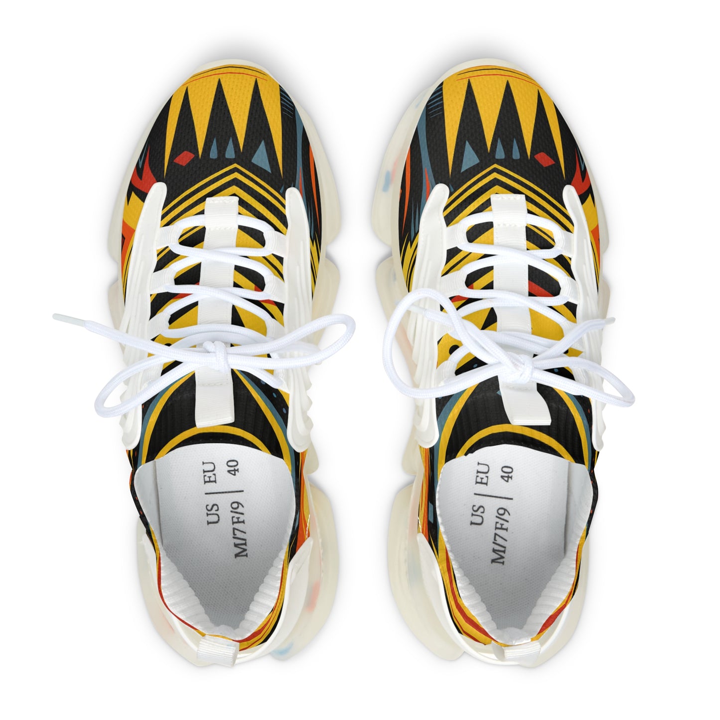 Women's Mesh Sneakers - Afro Abstract Design