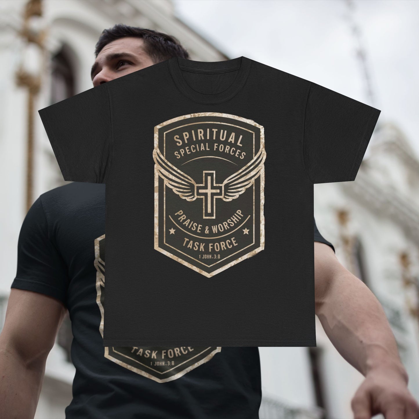 Unisex Heavy Cotton T-shirt - Spiritual Wars Praise & Worship