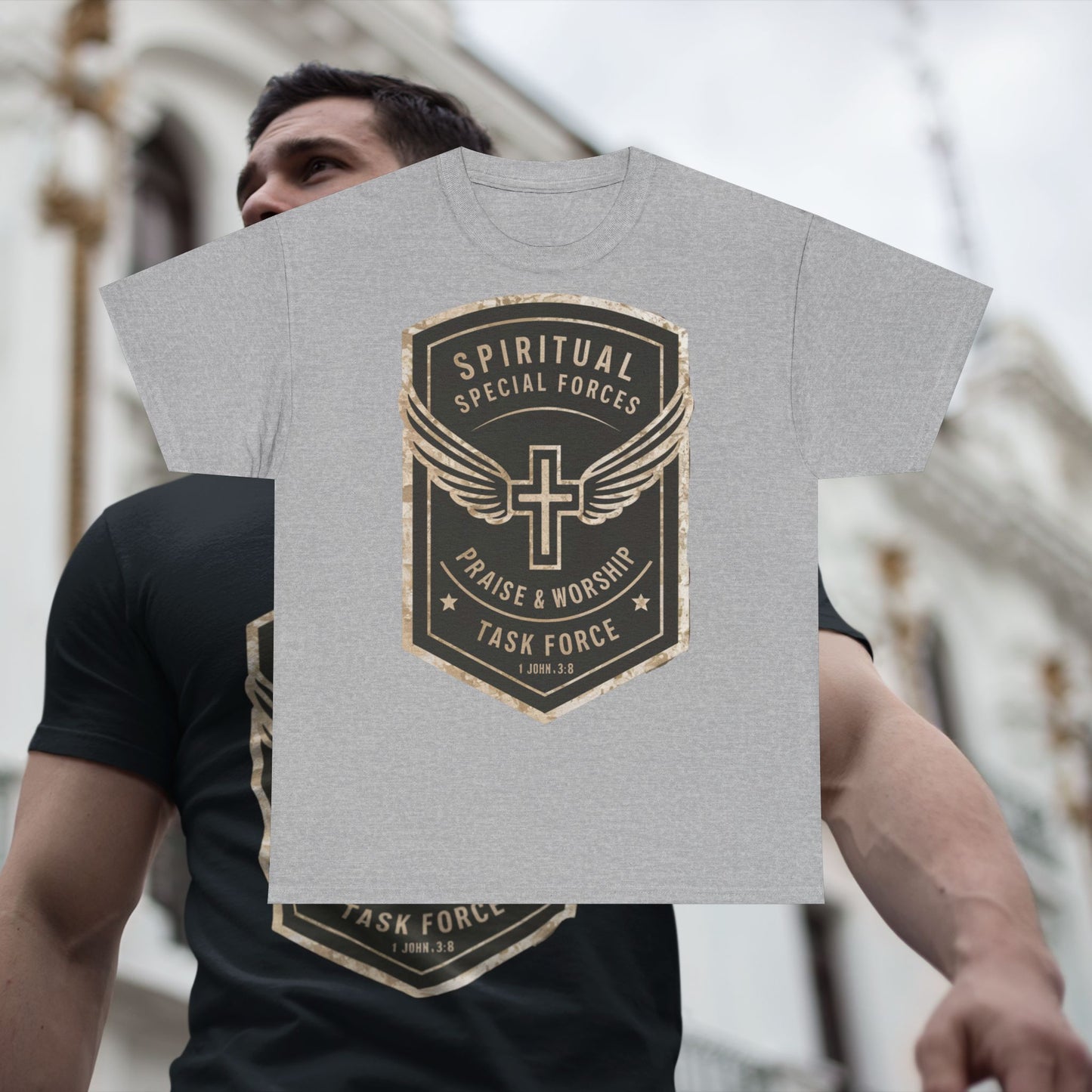 Unisex Heavy Cotton T-shirt - Spiritual Wars Praise & Worship
