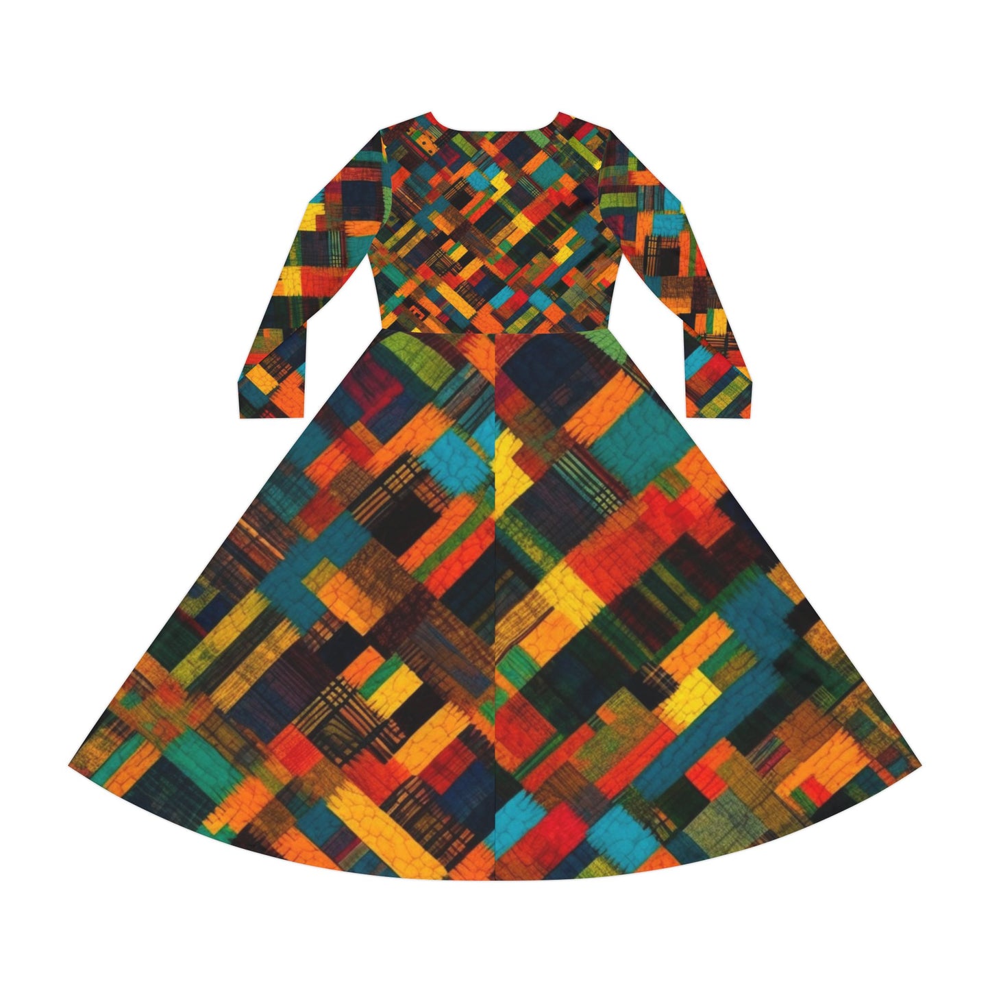 Women's Long Sleeve Dance Dress - Kente Grace Design