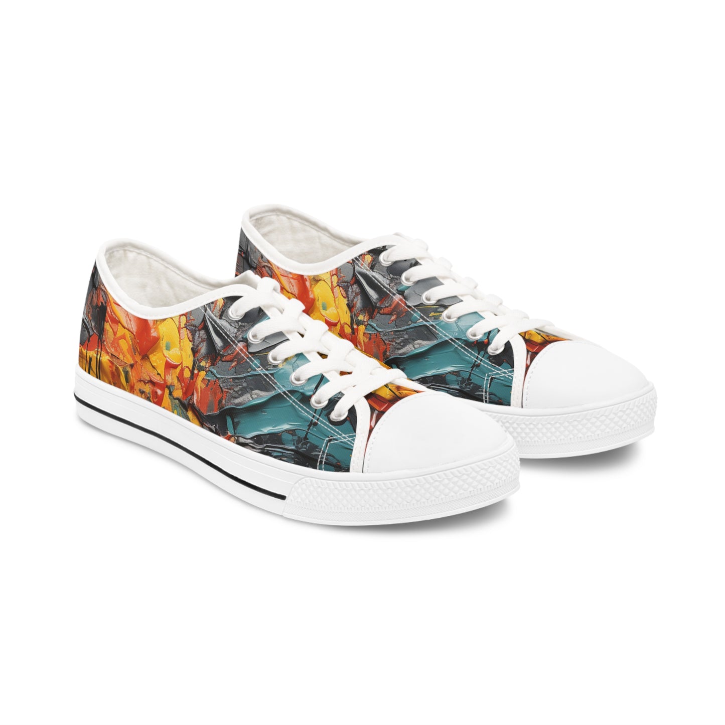 Women's Low Top Sneakers - Afro Splash Design