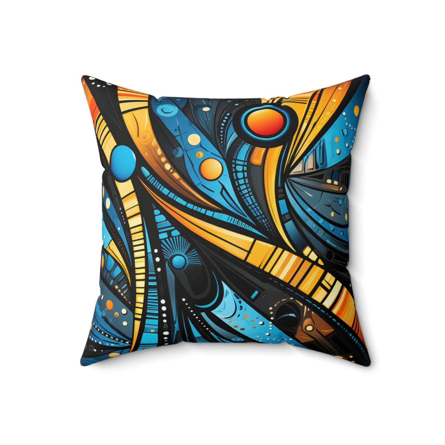 Spun Polyester Square Pillow - African Sapphire Design