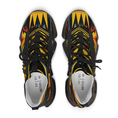 Women's Mesh Sneakers - Afro Abstract Design