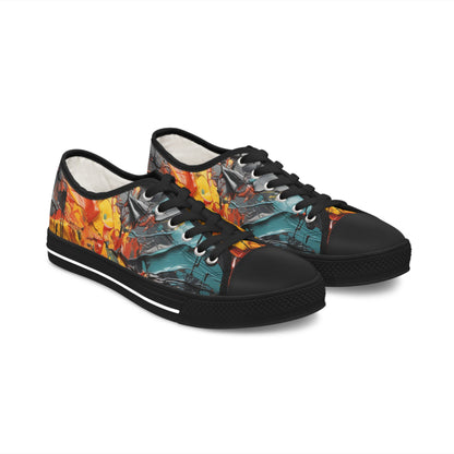 Women's Low Top Sneakers - Afro Splash Design