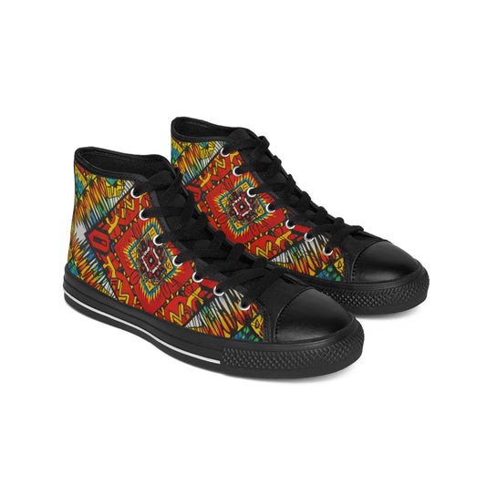 Men's Classic Sneakers - African Rainbow Design