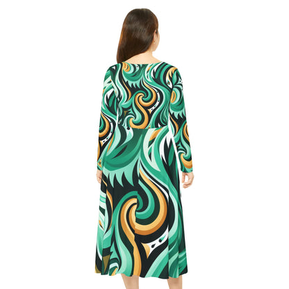 Women's Long Sleeve Dance Dress - Flowing Grace Design