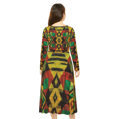 Women's Long Sleeve Dance Dress - Hope flowers