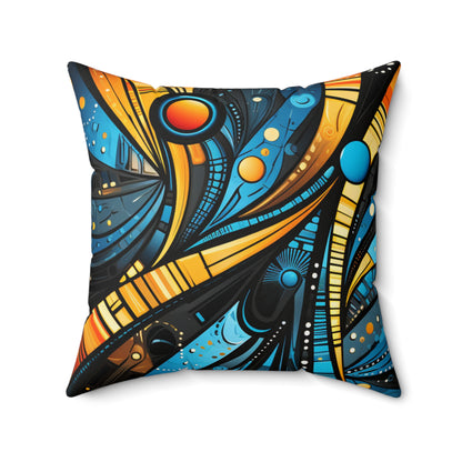 Spun Polyester Square Pillow - African Sapphire Design